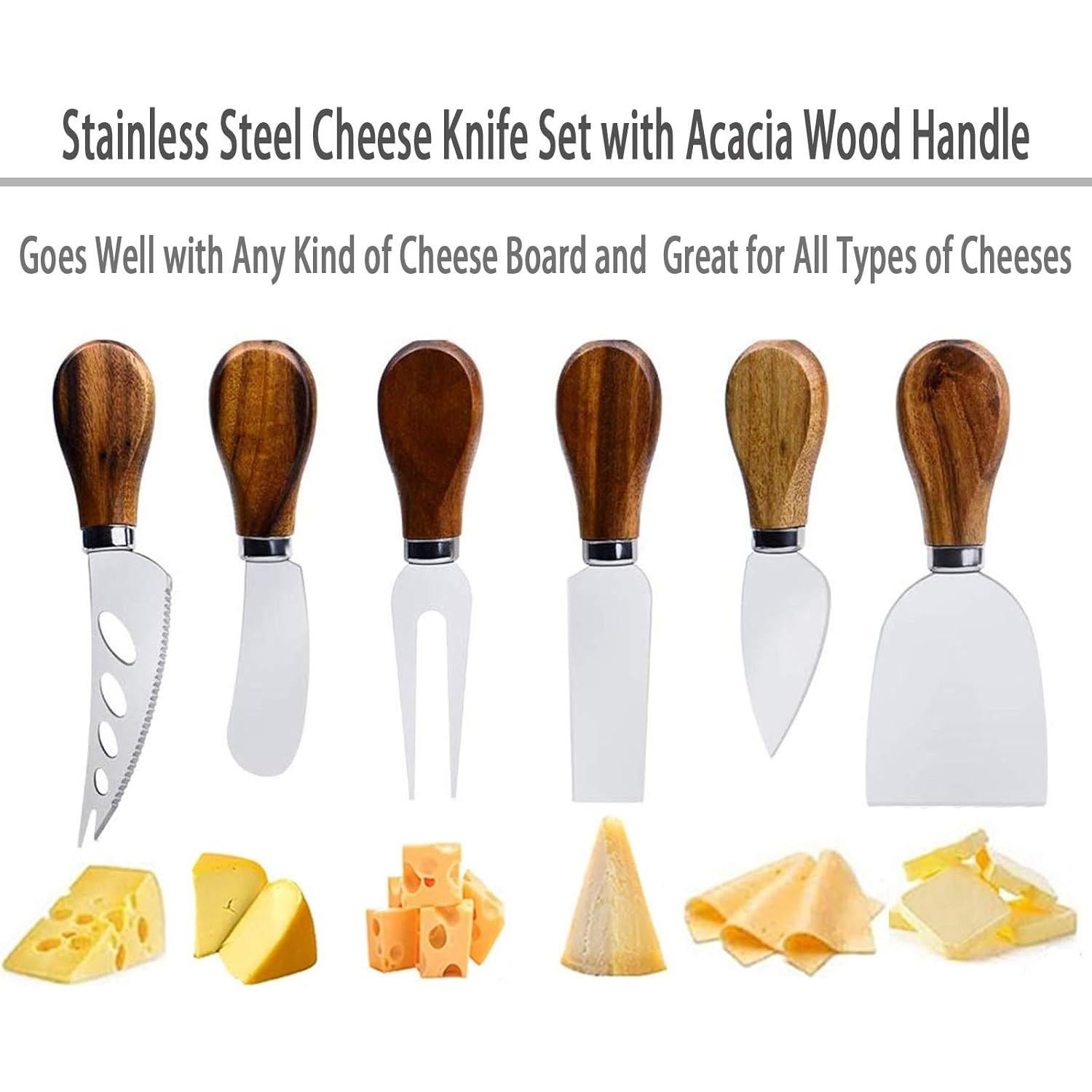 Juego de Cuchillos para Queso KT-GARY 6 Piezas Acero Inoxidable