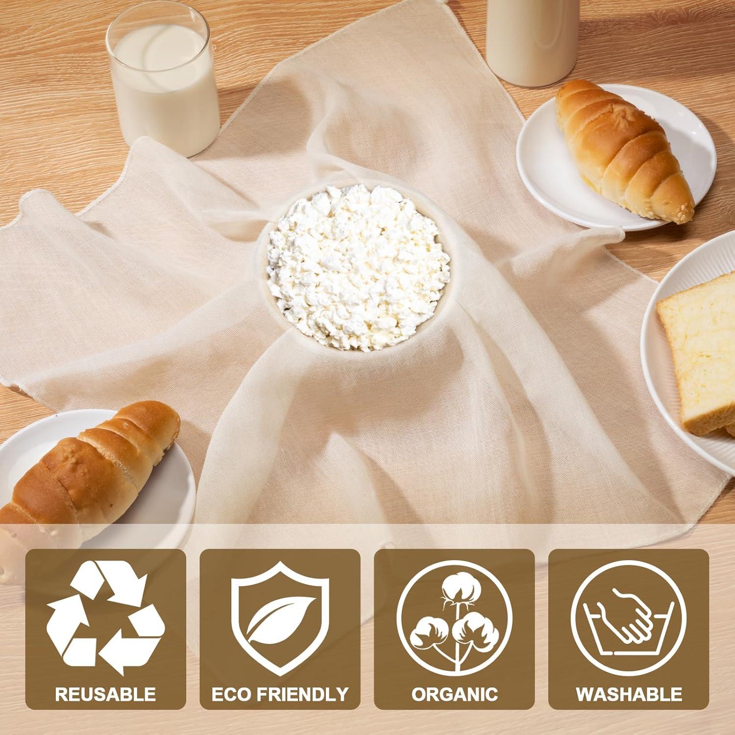 Paños de Queso Reutilizables Amrules 50x50 cm 6PCS Algodón