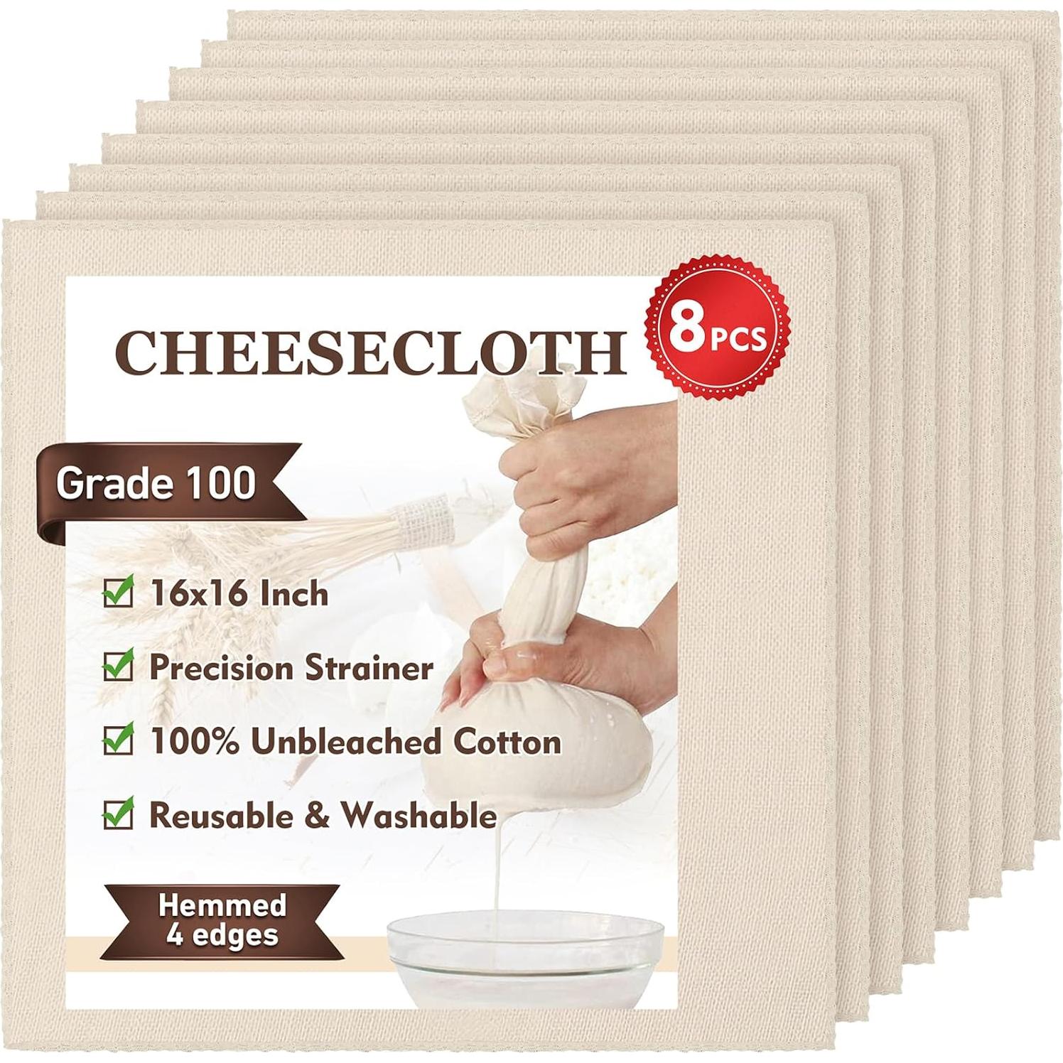 Gasa TOPULORS 8 PCS 40x40 cm 100% Algodón Reutilizable