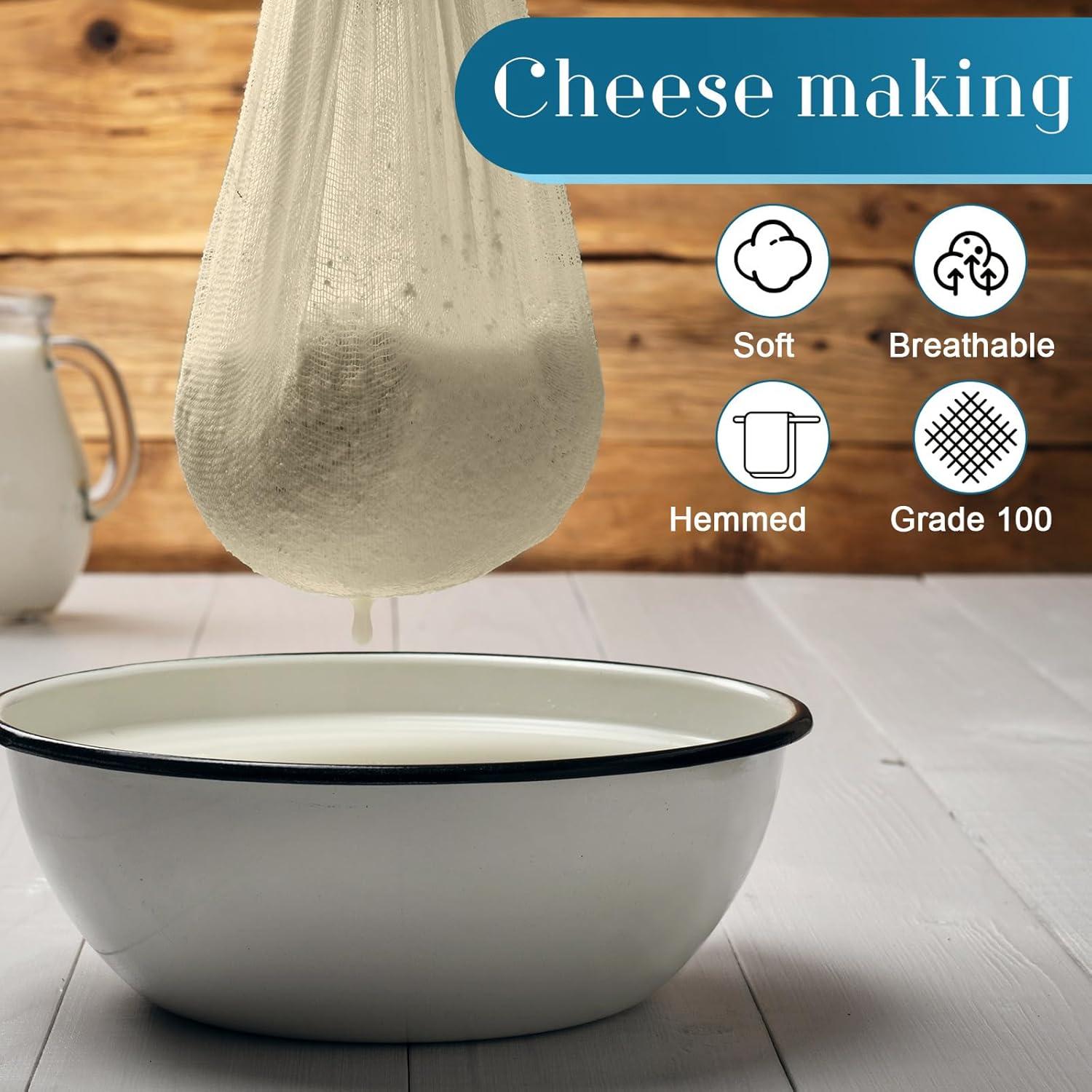 60 Piezas Tela de Queso Reutilizable Peryiter 50.8x50.8 cm