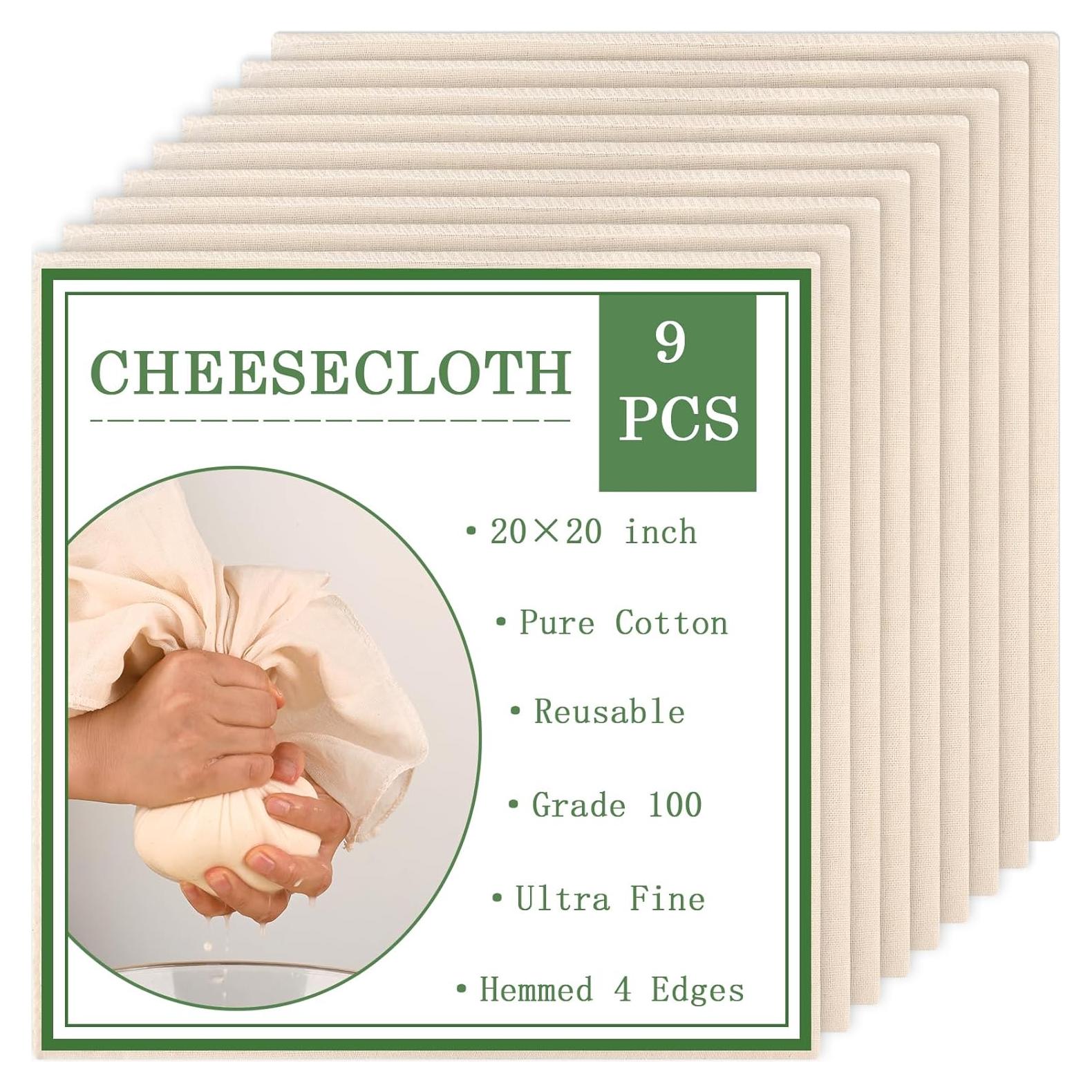 Paños de Queso WMKGG 9 PCS 50.8x50.8 cm Algodón Reutilizables