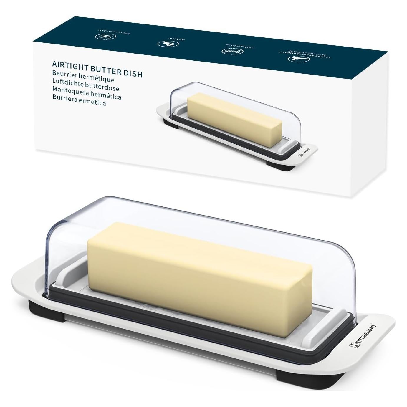 Caja de Mantequilla Hermética KITCHENDAO Blanca 22.4x7.9x6.6cm