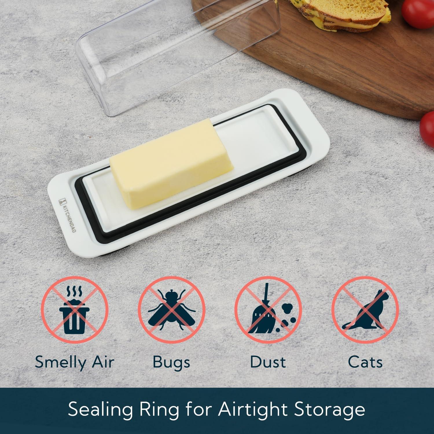 Caja de Mantequilla Hermética KITCHENDAO Blanca 22.4x7.9x6.6cm