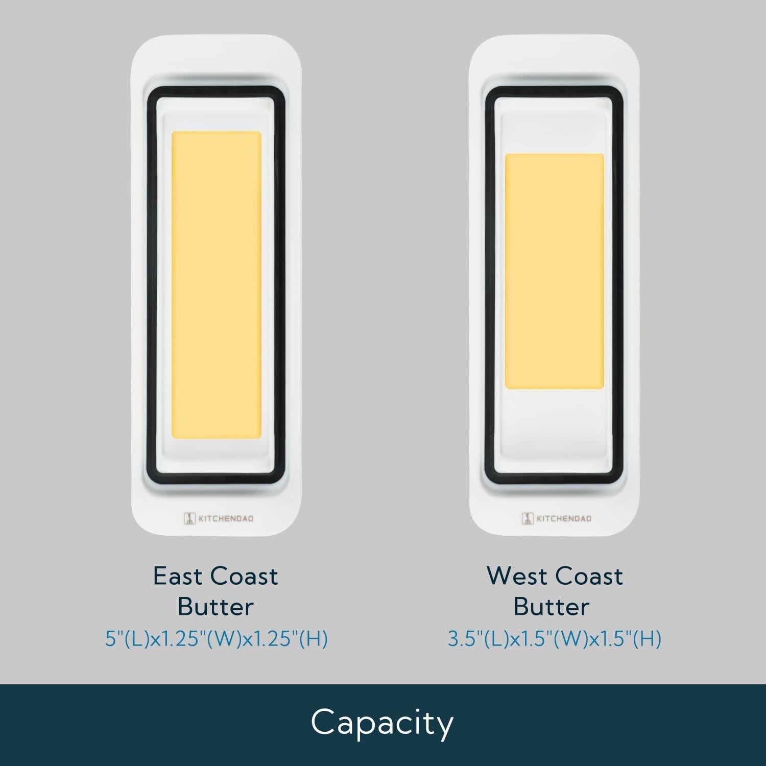 Caja de Mantequilla Hermética KITCHENDAO Blanca 22.4x7.9x6.6cm