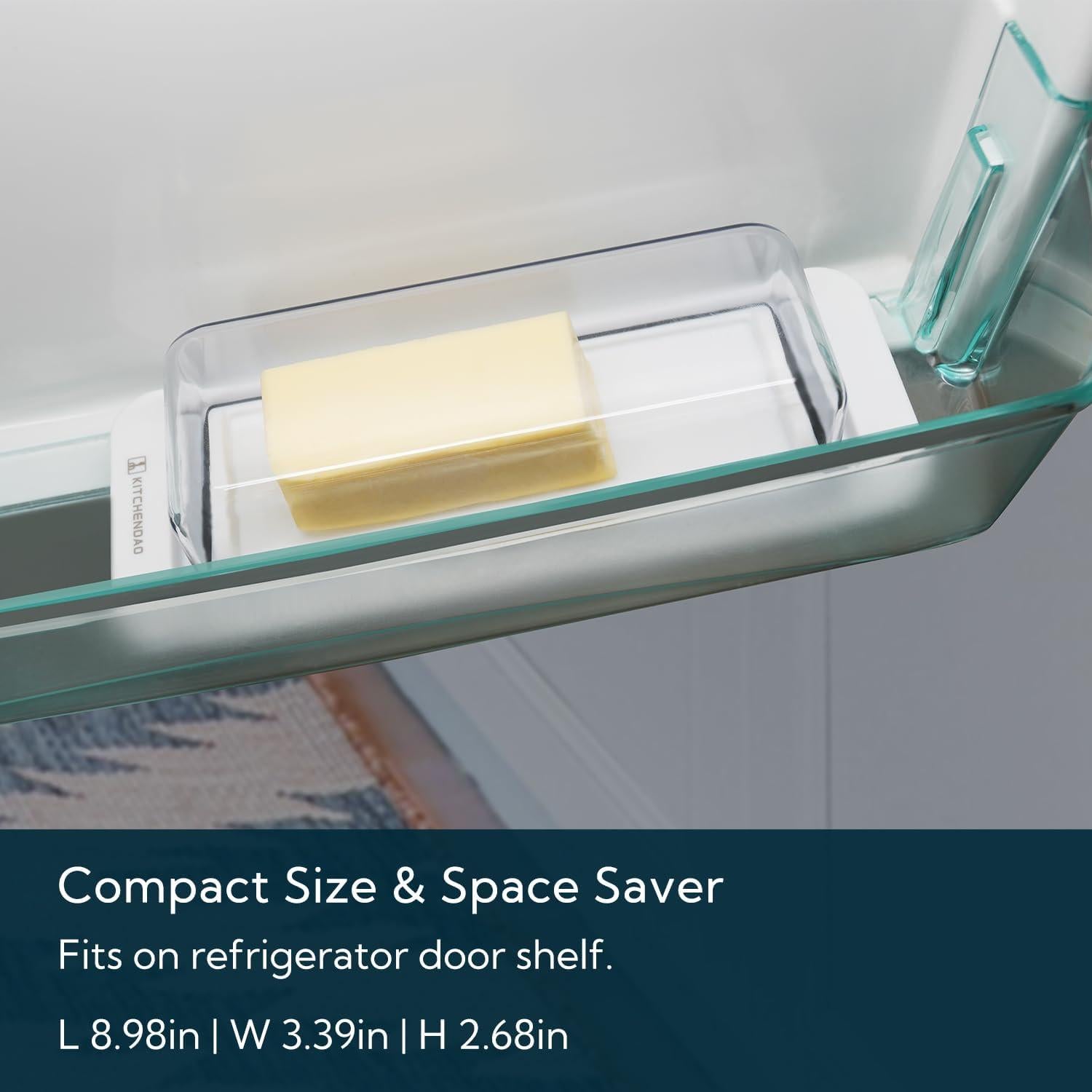 Caja de Mantequilla Hermética KITCHENDAO Blanca 22.4x7.9x6.6cm