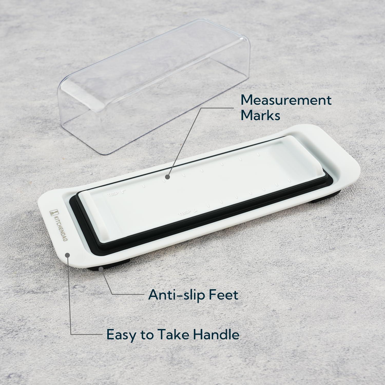 Caja de Mantequilla Hermética KITCHENDAO Blanca 22.4x7.9x6.6cm