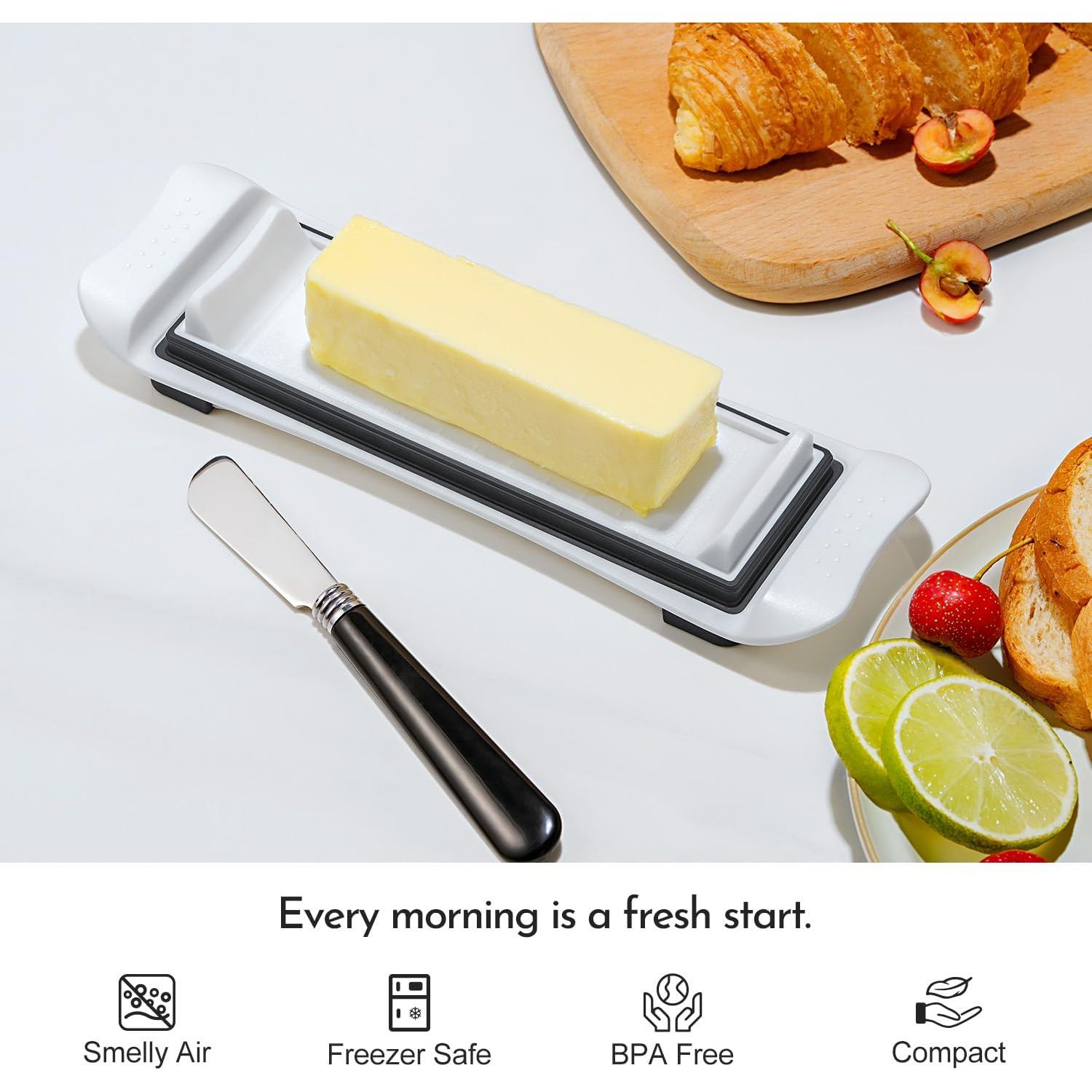 Plato para Mantequilla IKOCO Hermético Blanco 22.95x6.99cm