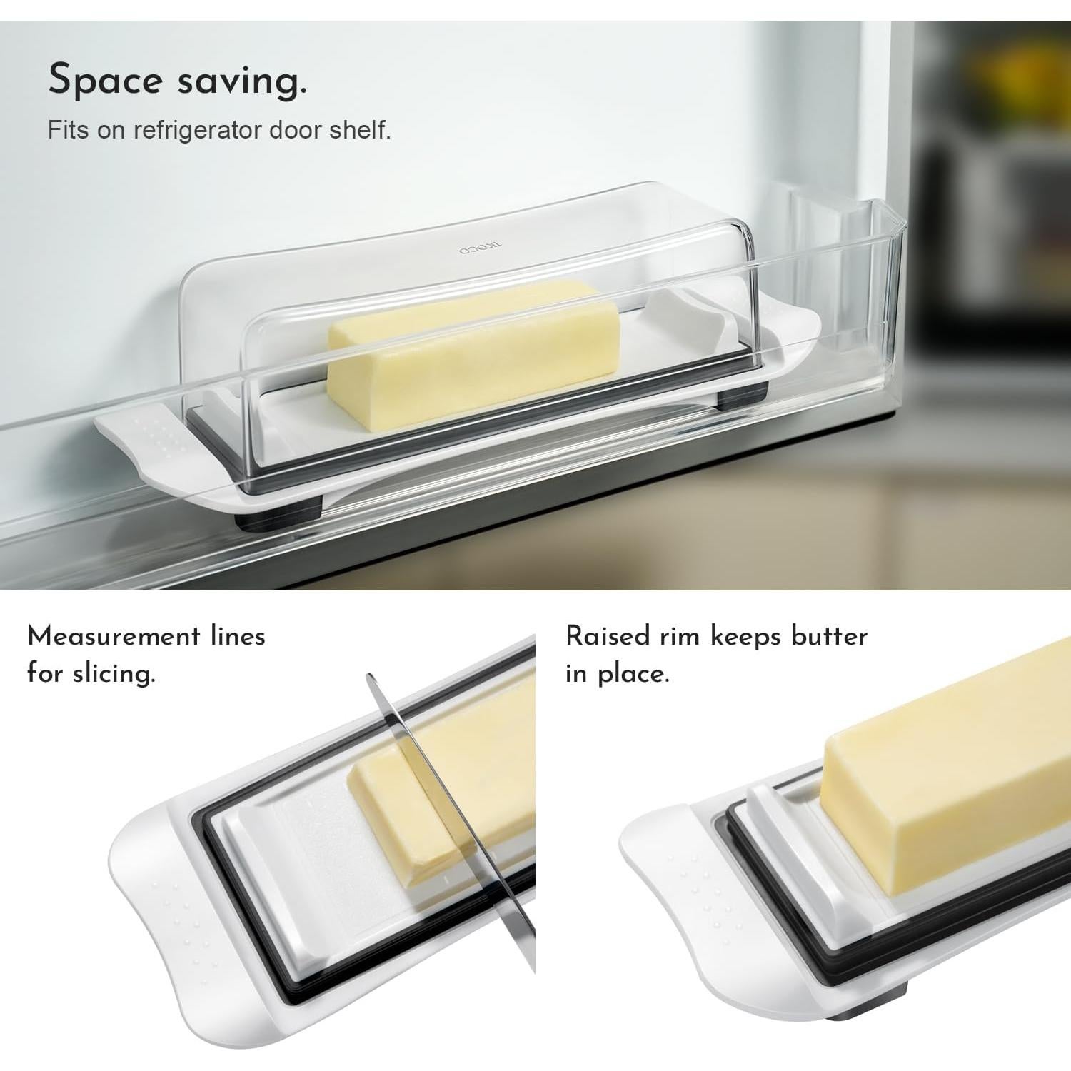 Plato para Mantequilla IKOCO Hermético Blanco 22.95x6.99cm