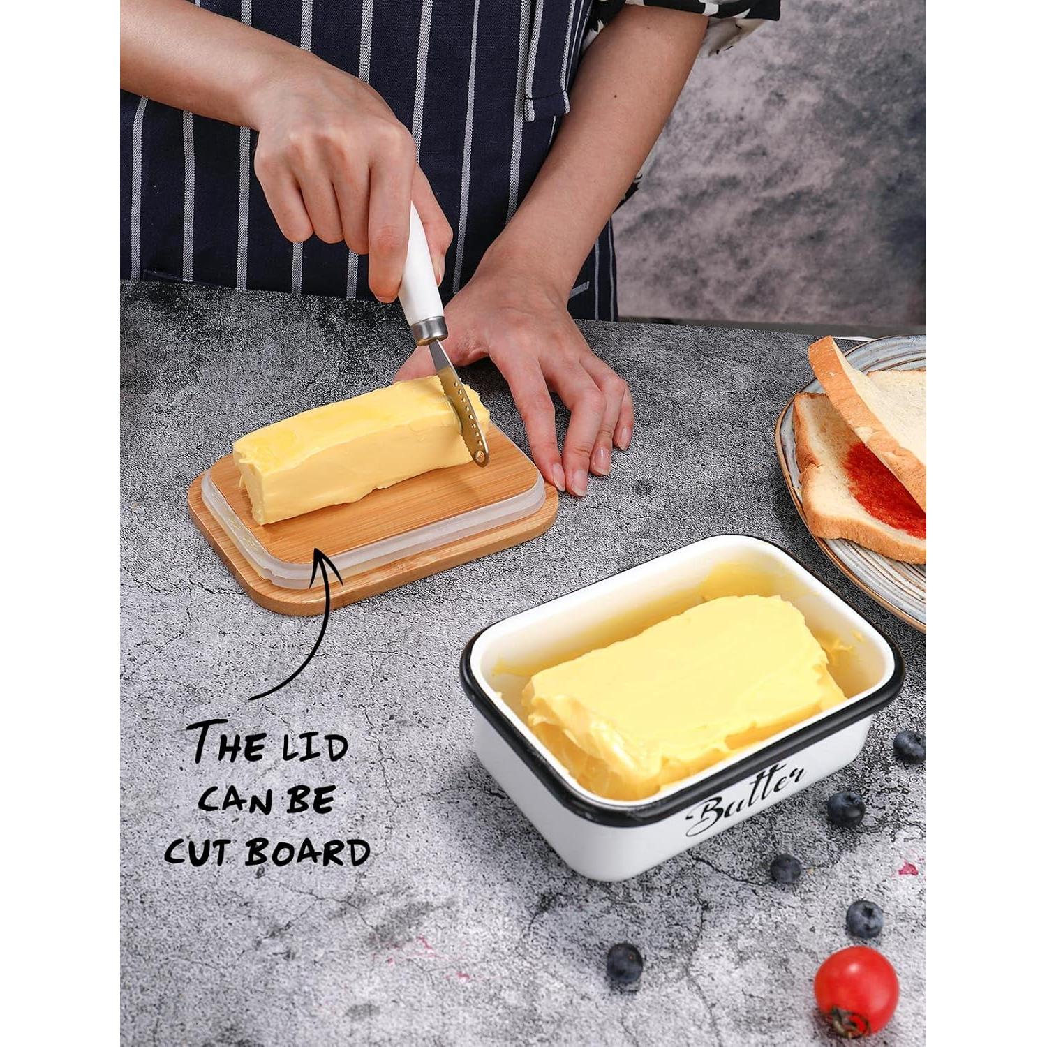 Plato para Mantequilla con Tapa AISBUGUR Acero Inoxidable 14x5.1 cm