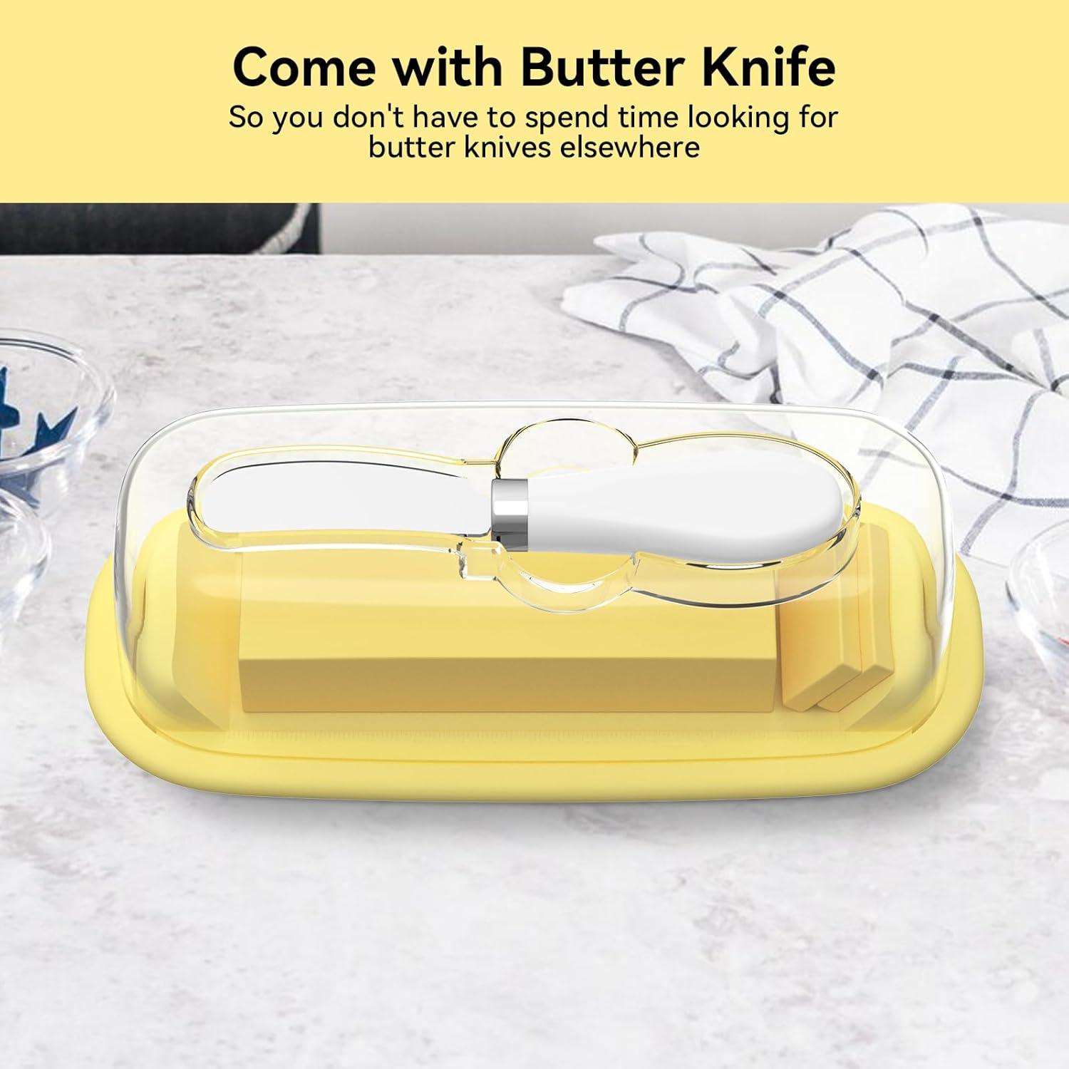 Plato para Mantequilla con Tapa y Cuchillo XICVIC 19.4x8.2cm