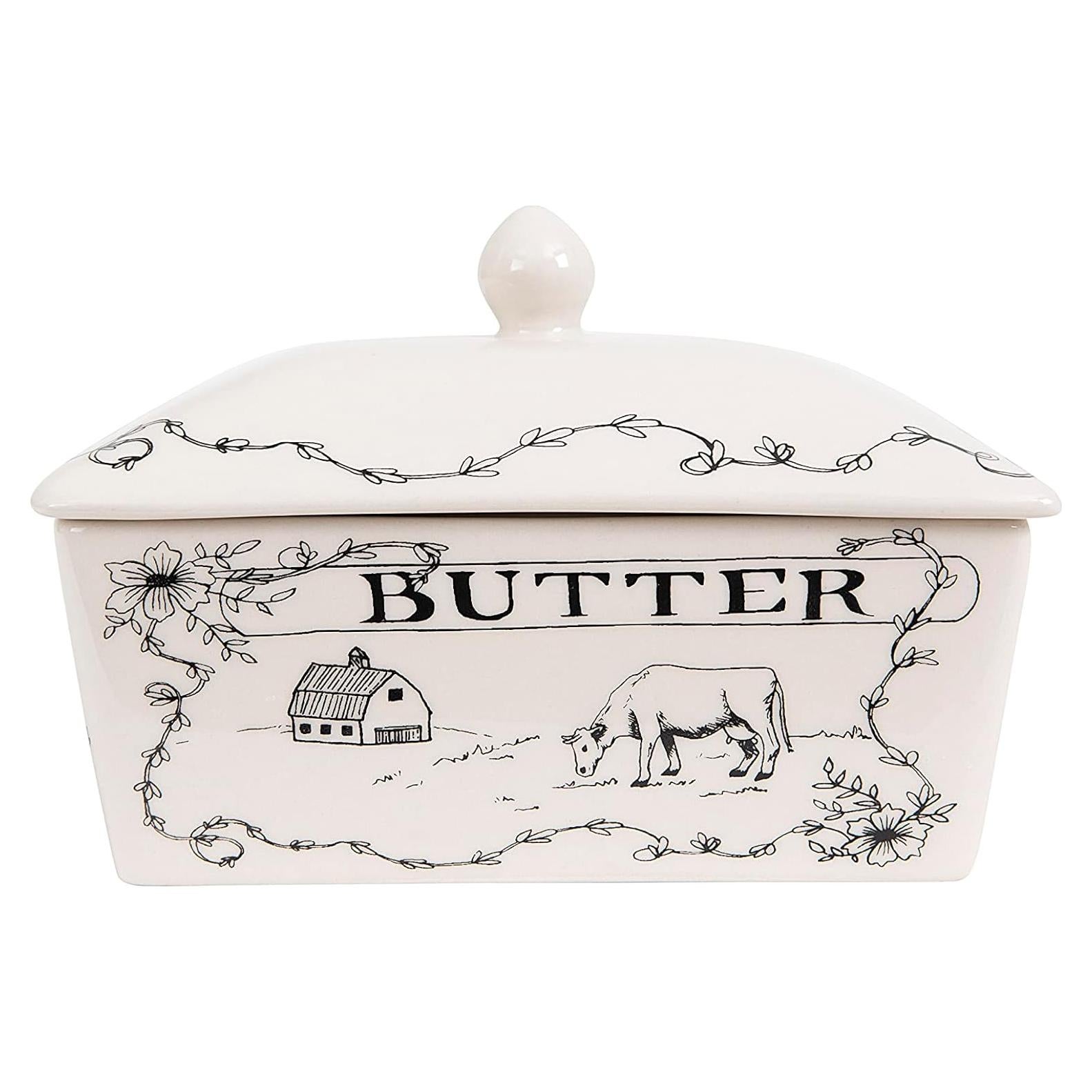 Plato de Mantequilla Creative Co-Op con Tapa 17.15x10.16cm