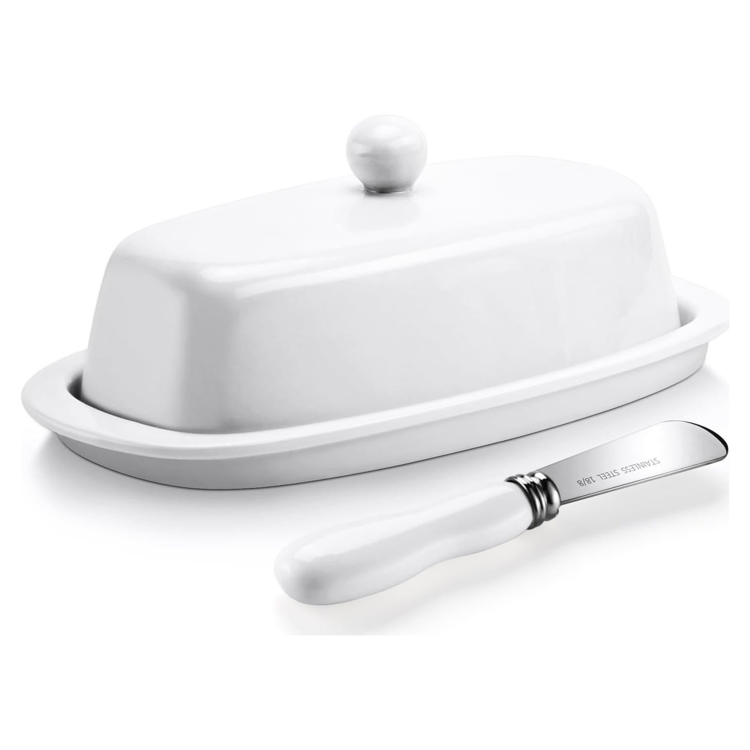 Plato de Mantequilla Yedio de Porcelana con Tapa 19.69 cm