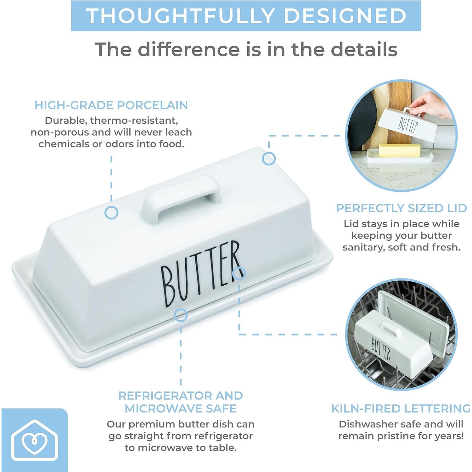 Plato de Mantequilla Heartland Home con Tapa y Mango 19.3x9.7cm