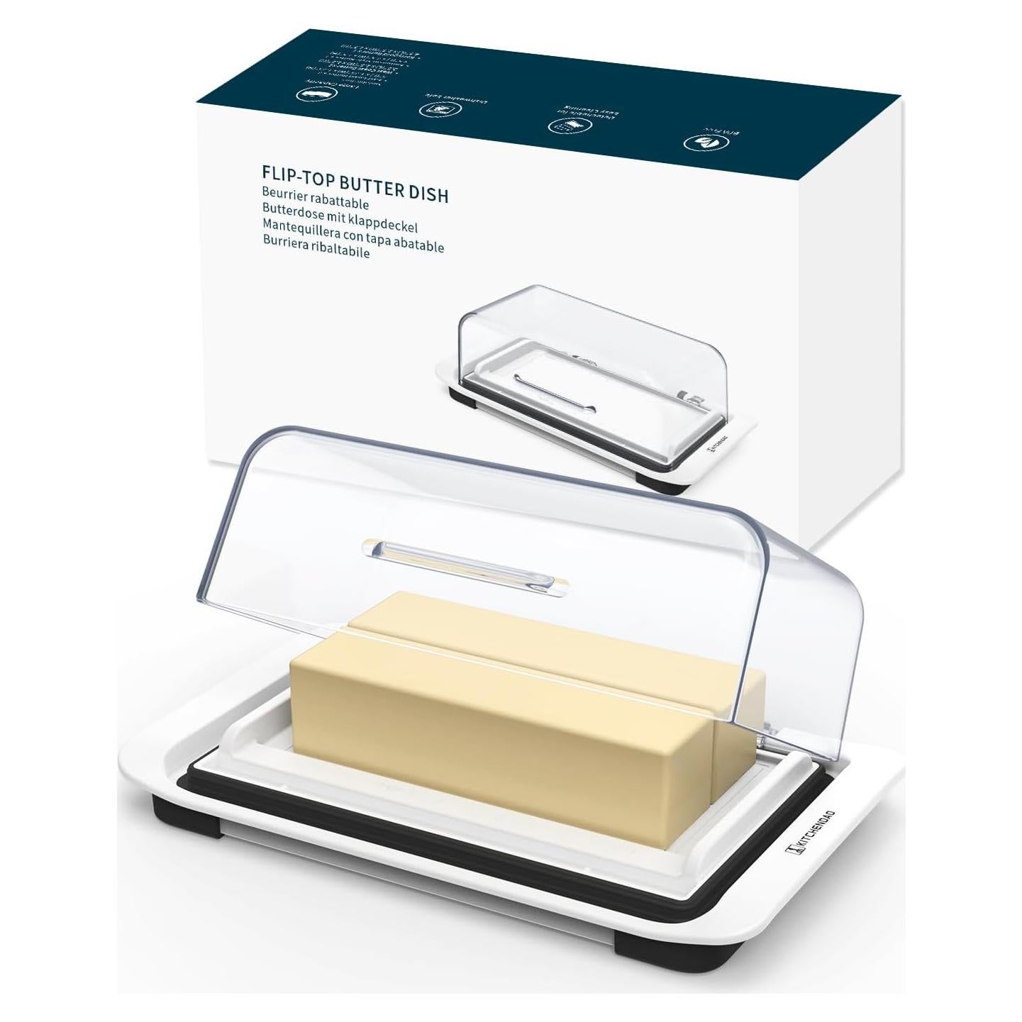 Plato de Mantequilla Hermético KITCHENDAO con Tapa 2 Barras