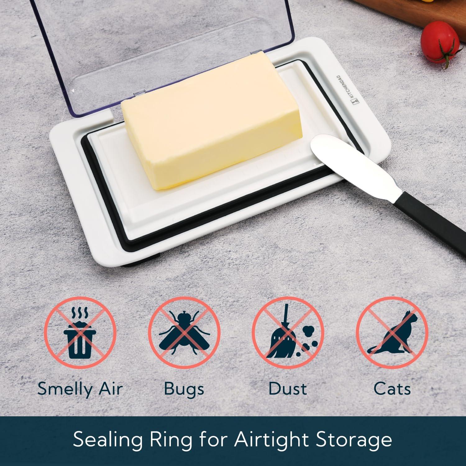 Tazón de Mantequilla Hermético KITCHENDAO con Cuchillo 388g