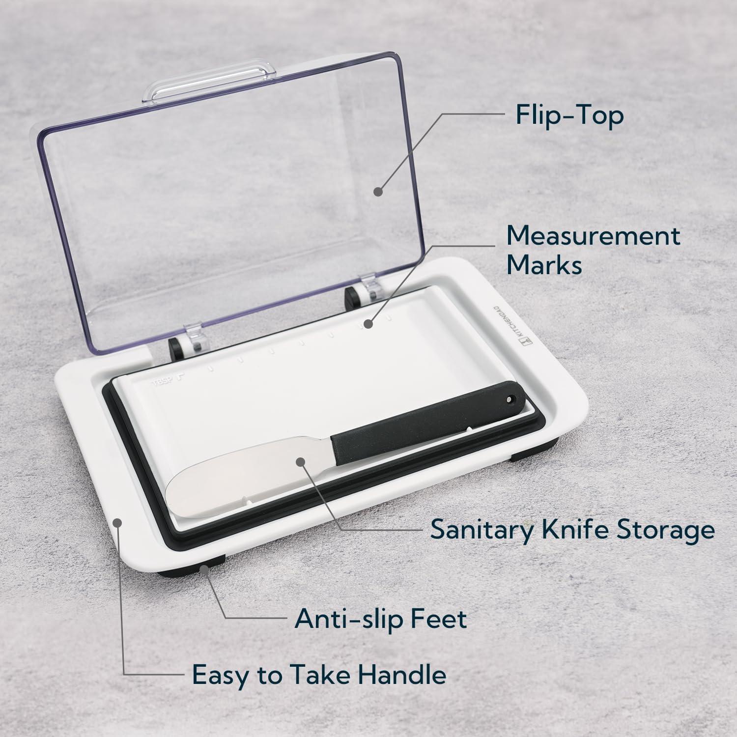 Tazón de Mantequilla Hermético KITCHENDAO con Cuchillo 388g