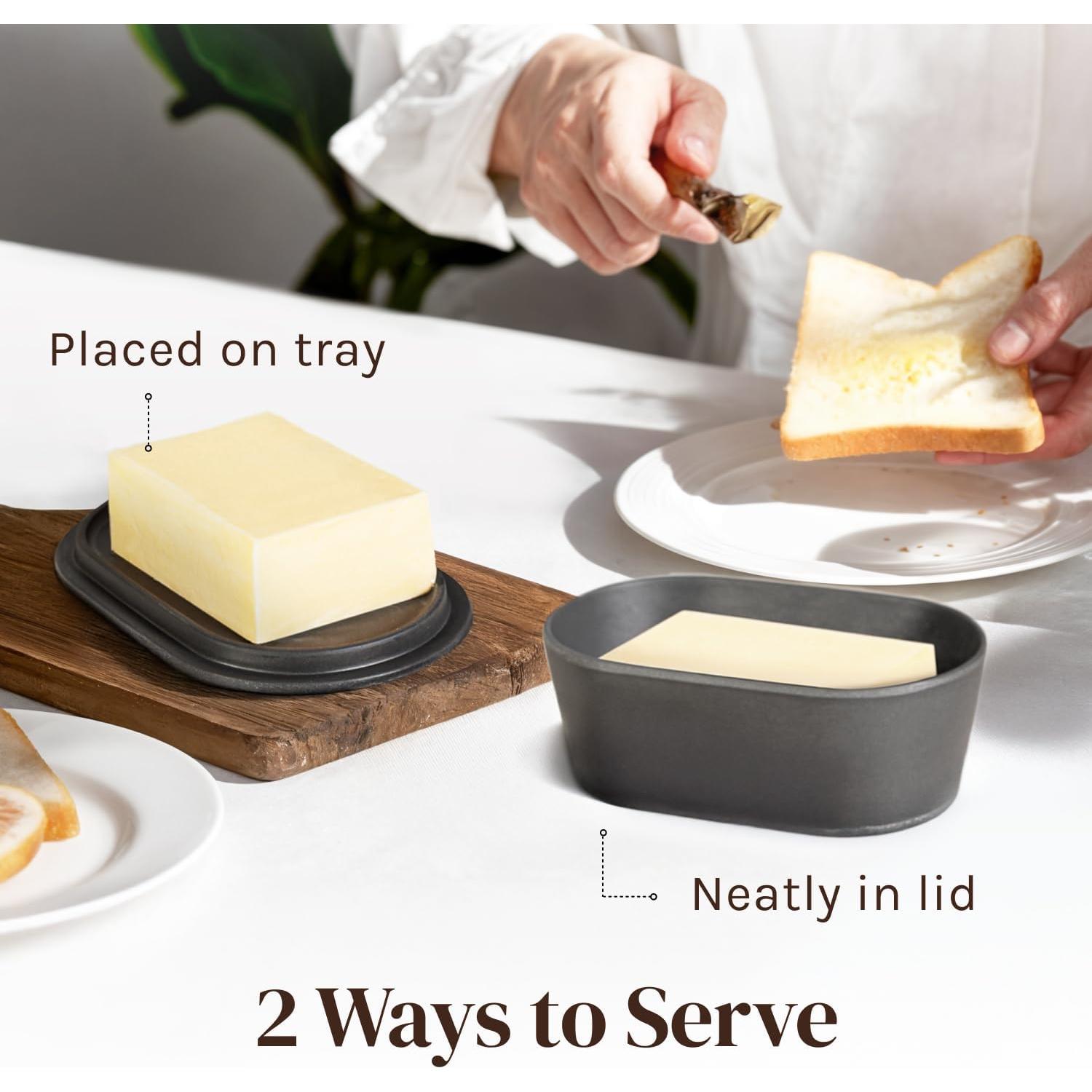 Plato de Mantequilla Grande Cooler Kitchen Gris con Tapa