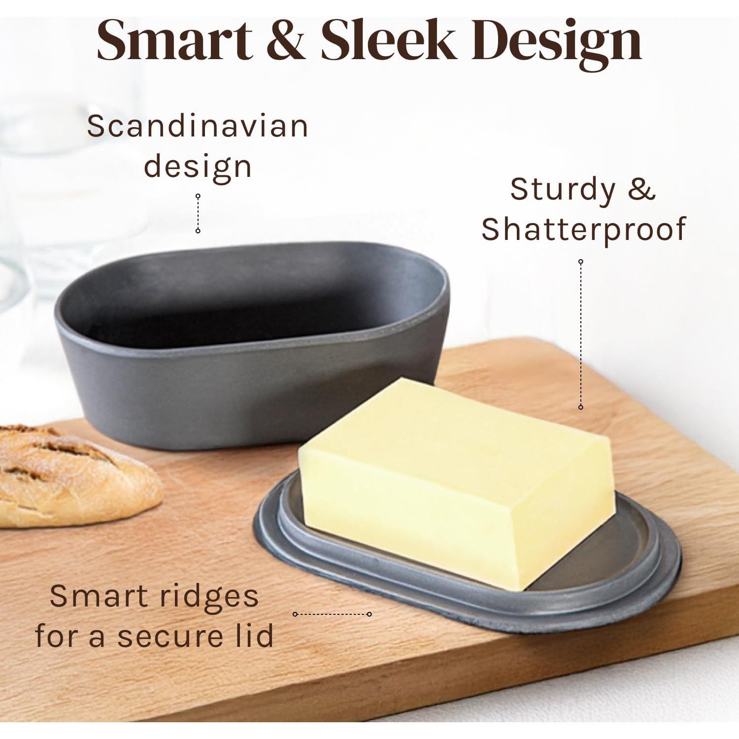Plato de Mantequilla Grande Cooler Kitchen Gris con Tapa