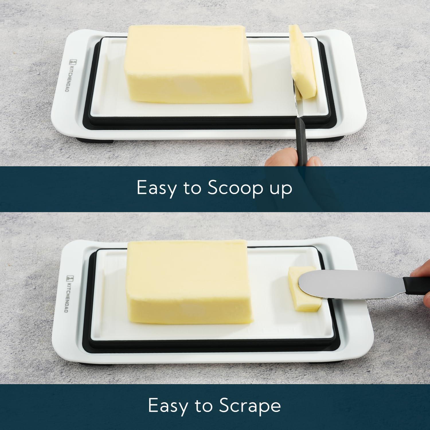 Plato de Mantequilla Hermético KITCHENDAO Blanco 22x10cm