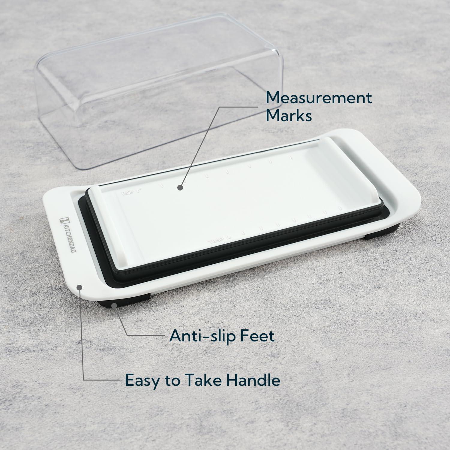 Plato de Mantequilla Hermético KITCHENDAO Blanco 22x10cm