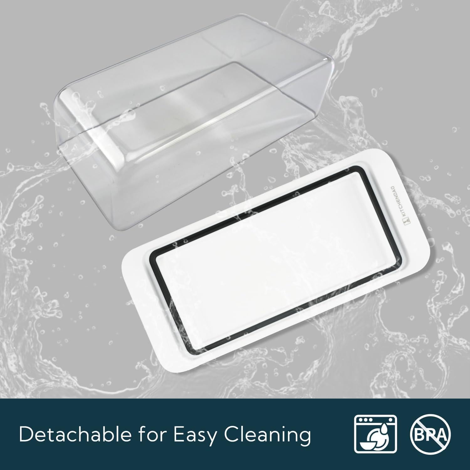 Plato de Mantequilla Hermético KITCHENDAO Blanco 22x10cm