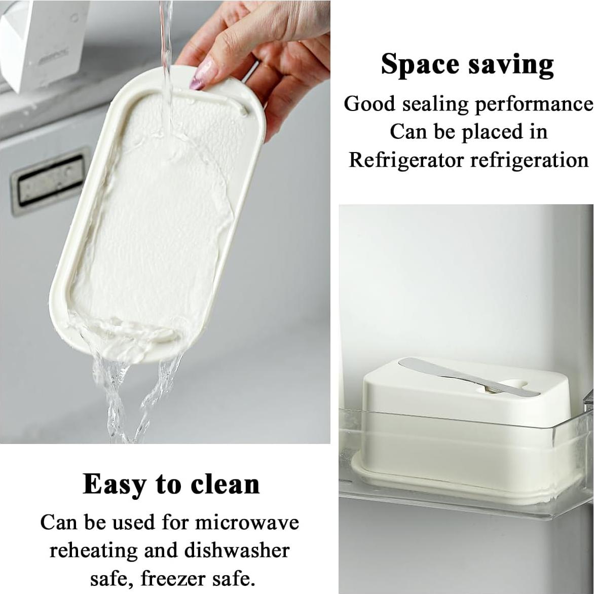 Plato de Mantequilla Evanda con Tapa y Cuchillo de Acero Inoxidable