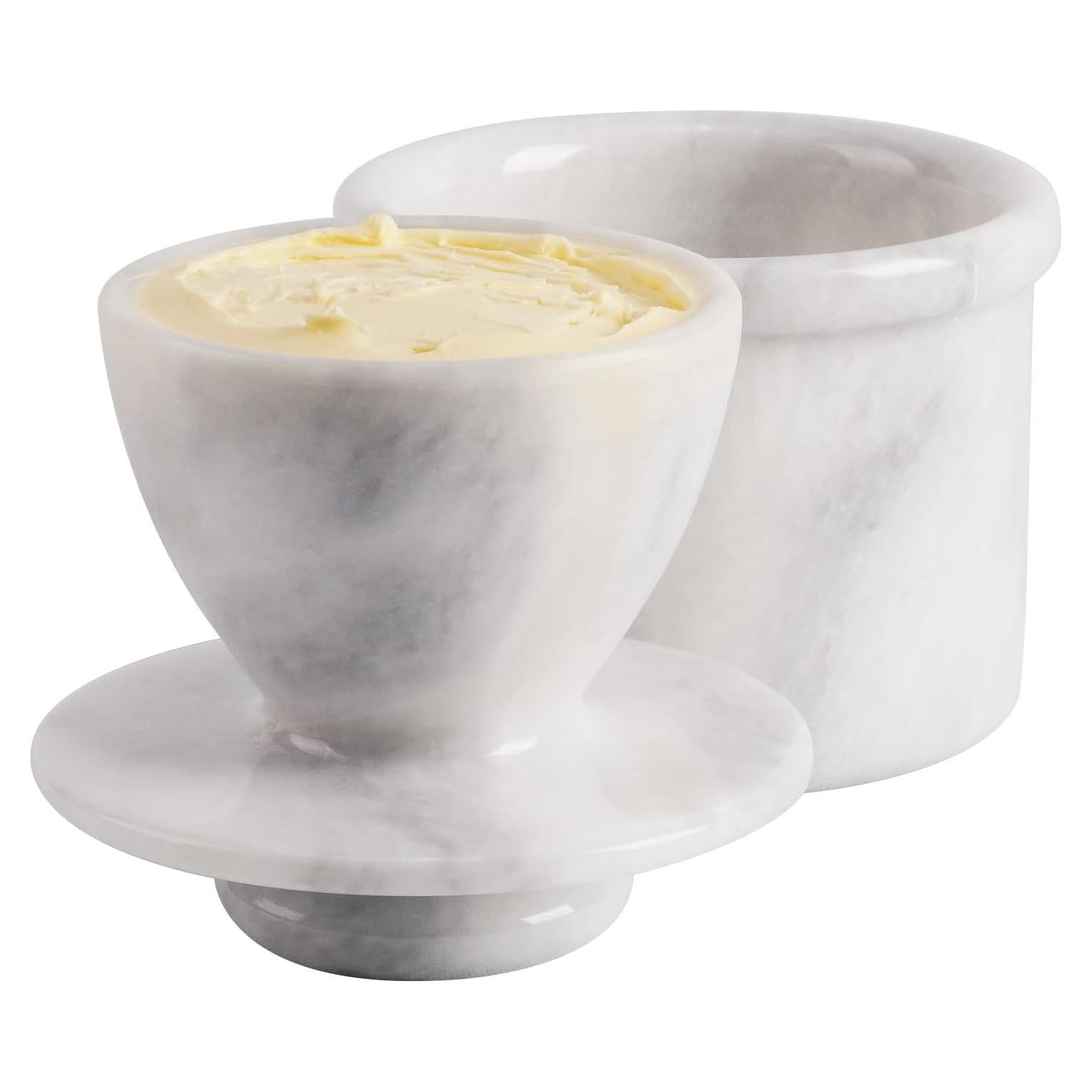 Conservador de Mantequilla de Mármol Radicaln 10.8 cm Blanco