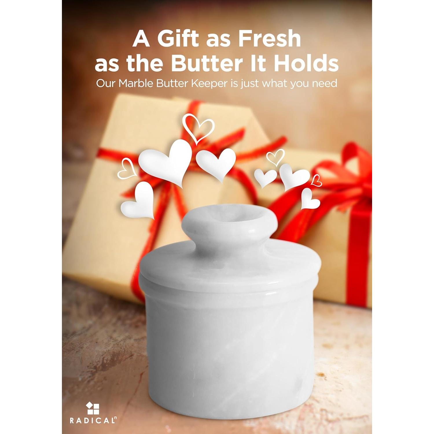 Conservador de Mantequilla de Mármol Radicaln 10.8 cm Blanco