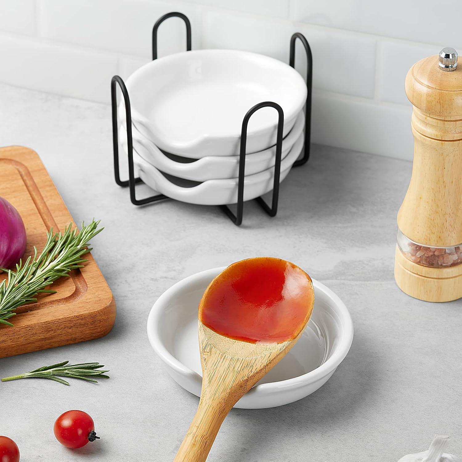 Set de 4 Soportes de Cuchara Cerámica Gencywe 12.2 cm