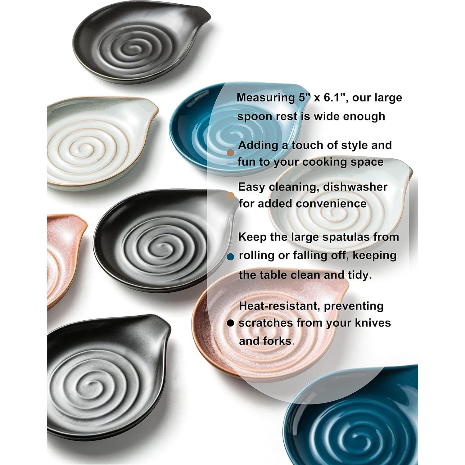 Soporte para Cucharas Cormomu Cerámica Negra 15.5x12.7cm