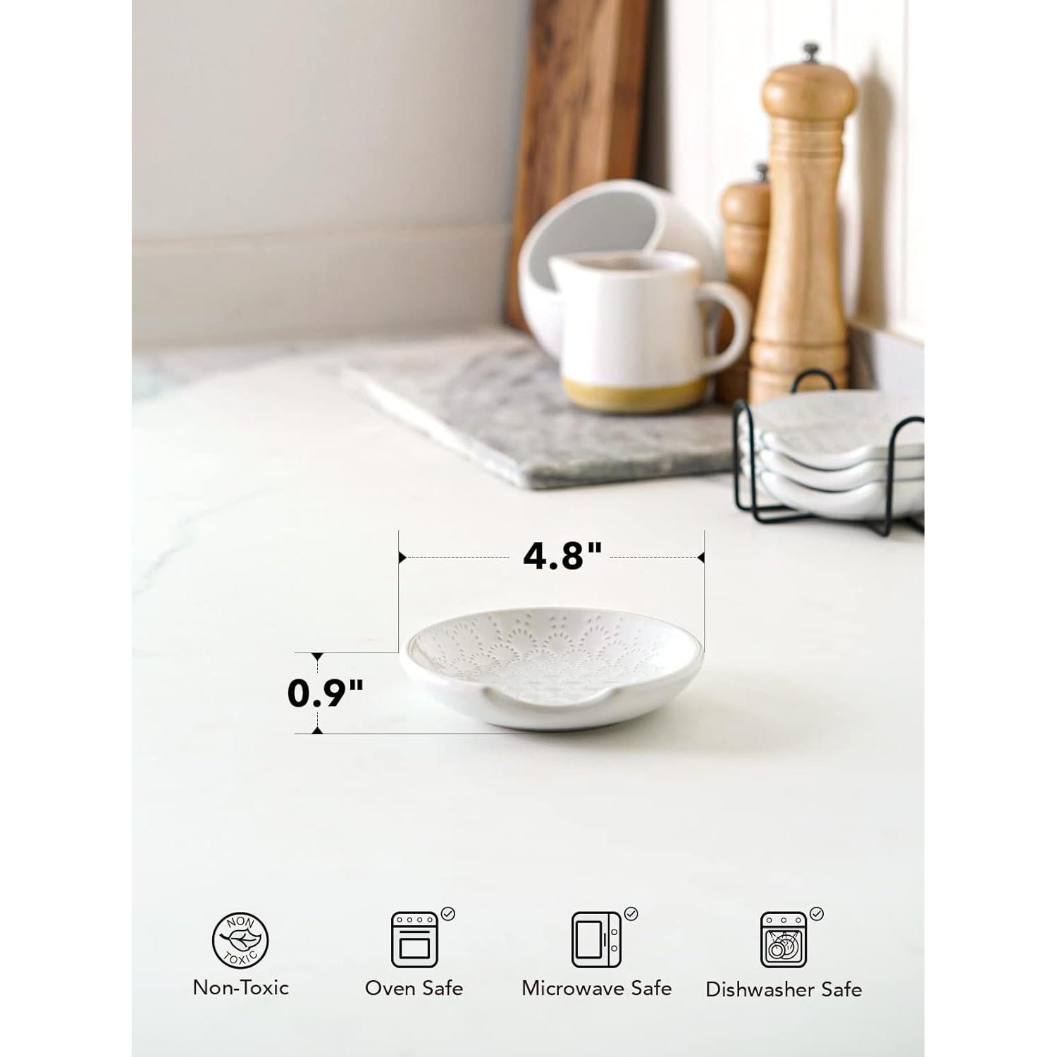 Soporte para Cuchara LE TAUCI Cerámica 4 Piezas + Soporte Metal