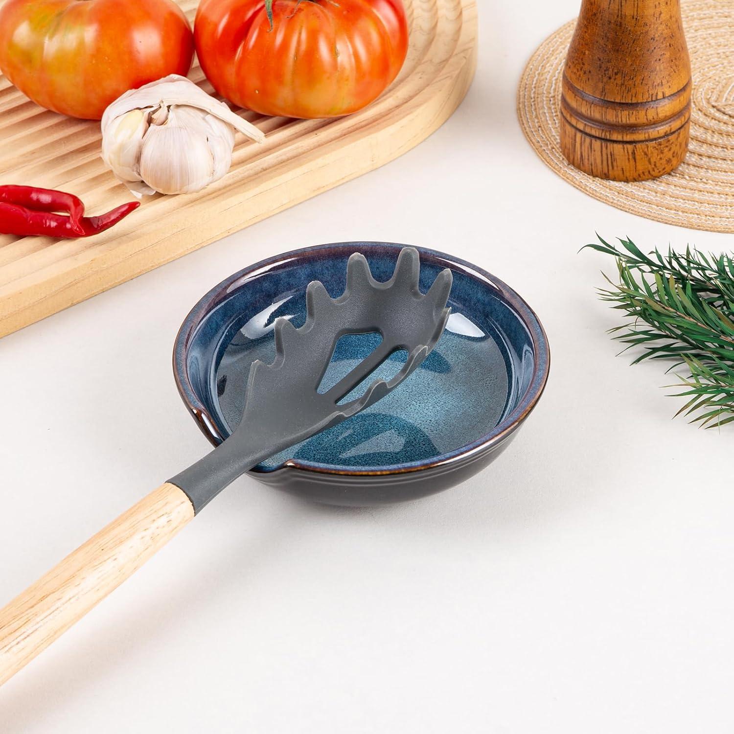 Soporte de Cuchara de Cerámica Tacuhy Azul 12.2 cm Resistente