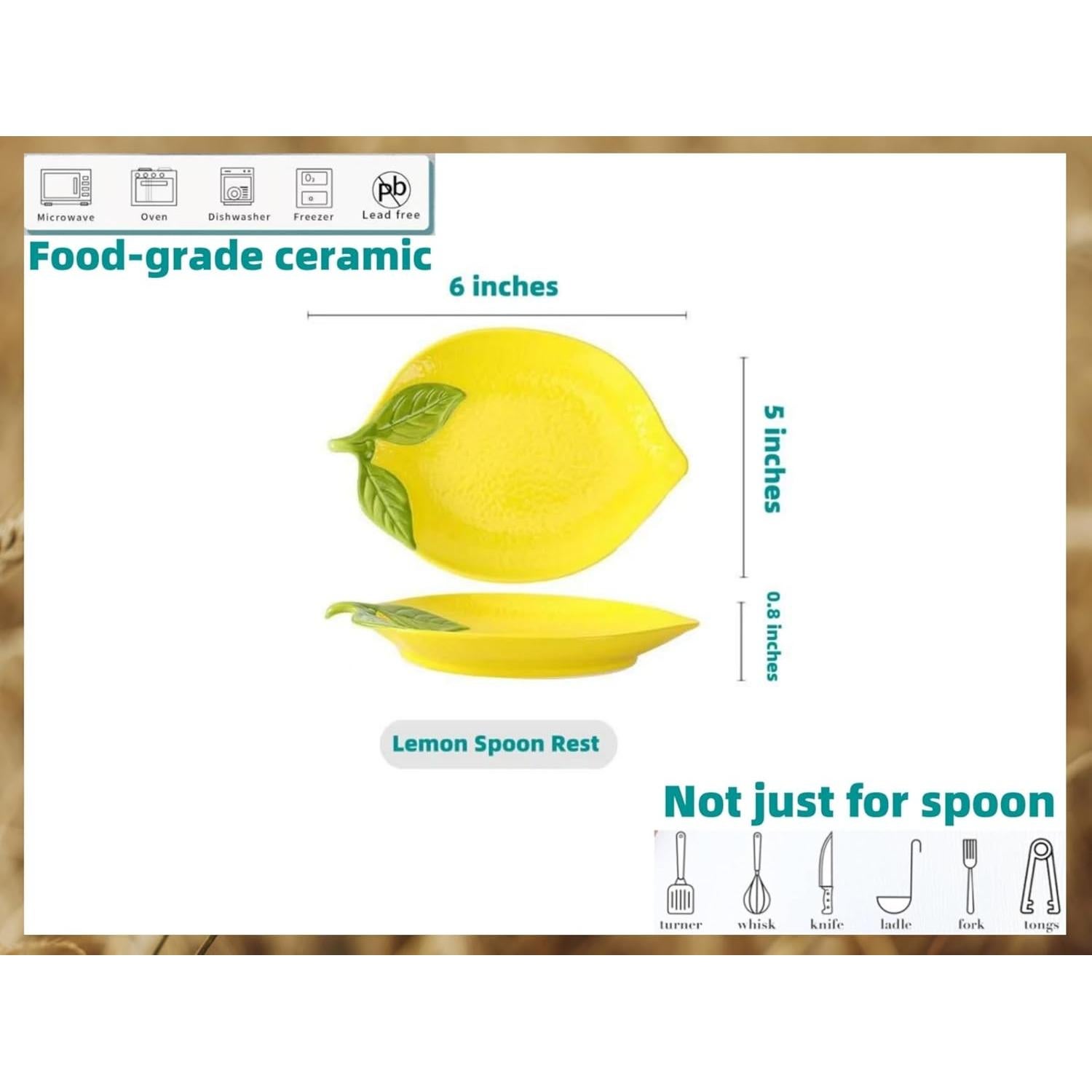 Reposap cucharas de cerámica TOPYOKK limón 15.2x12.7cm
