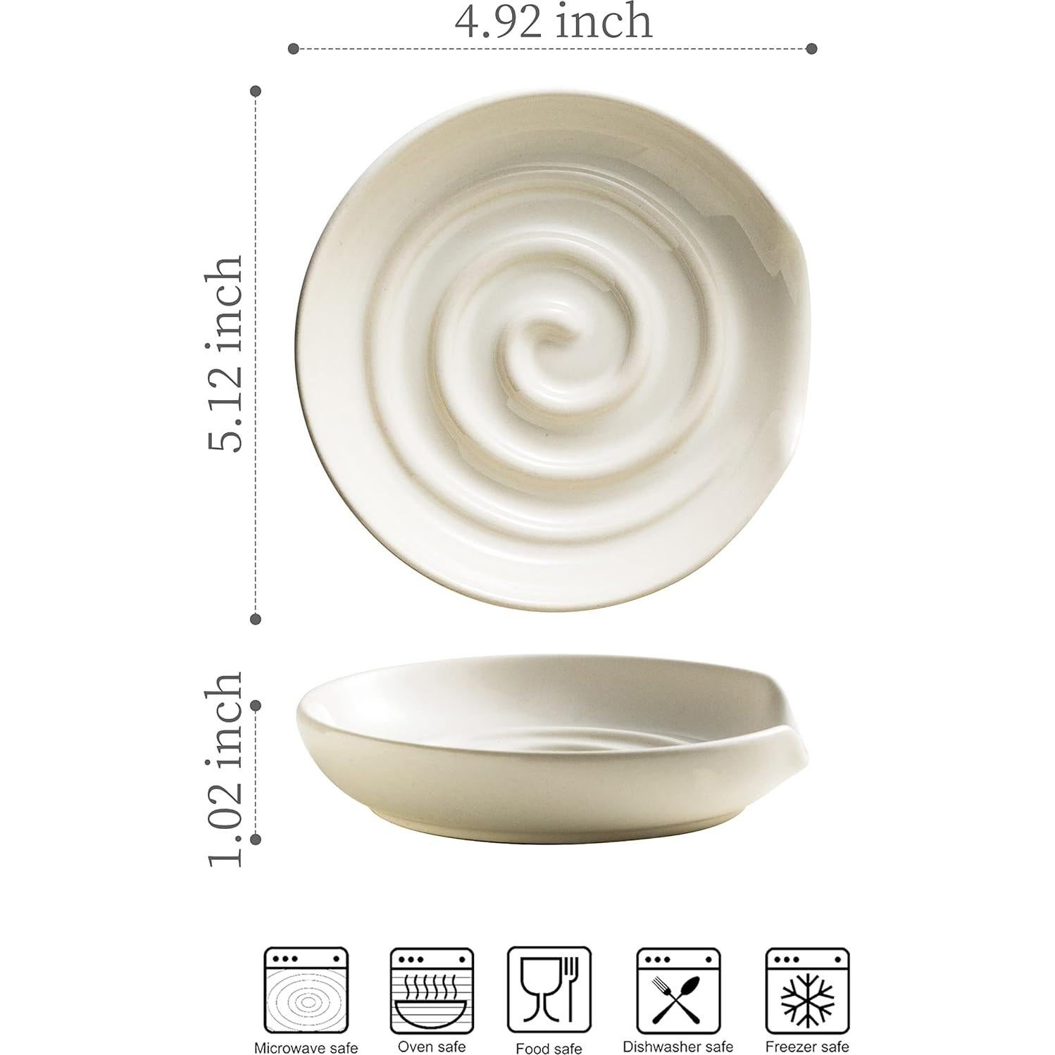 Reposacucharas de cerámica Cormomu blanco 13x12.5 cm