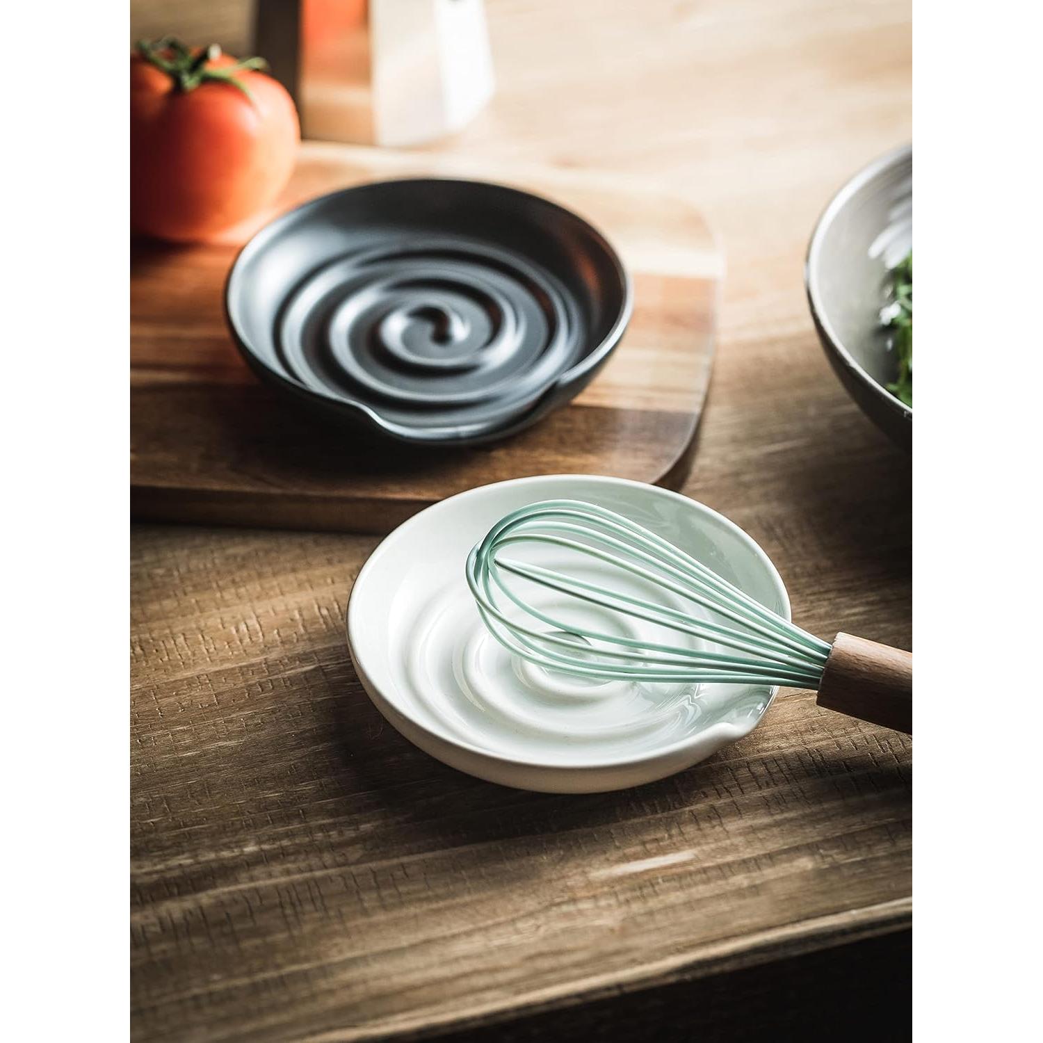 Reposacucharas de cerámica Cormomu blanco 13x12.5 cm