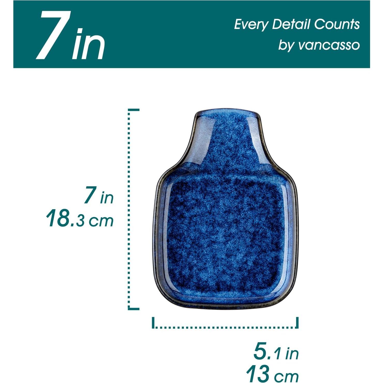 Reposacucharas de cerámica vancasso azul 17.8 cm 2 piezas