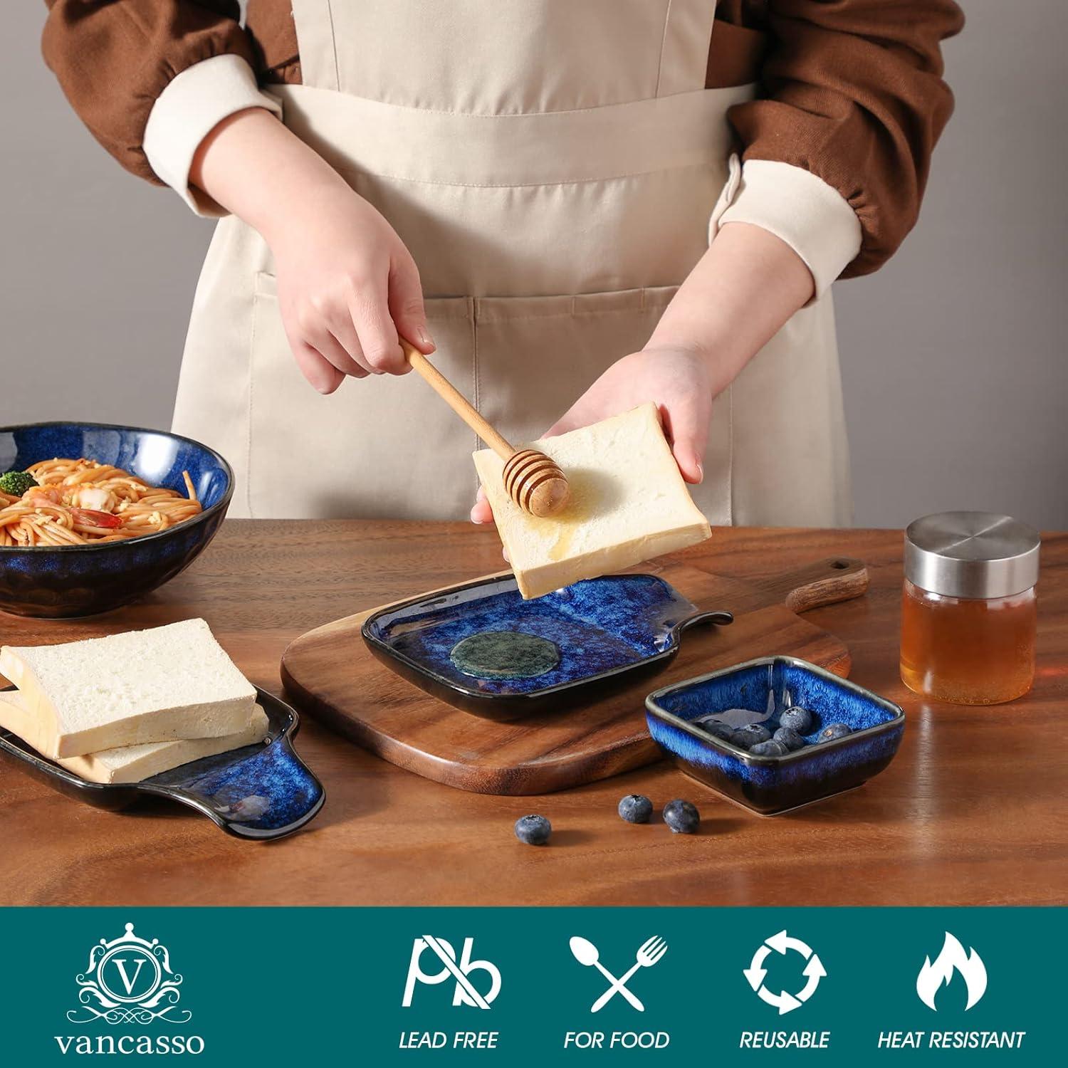 Reposacucharas de cerámica vancasso azul 17.8 cm 2 piezas