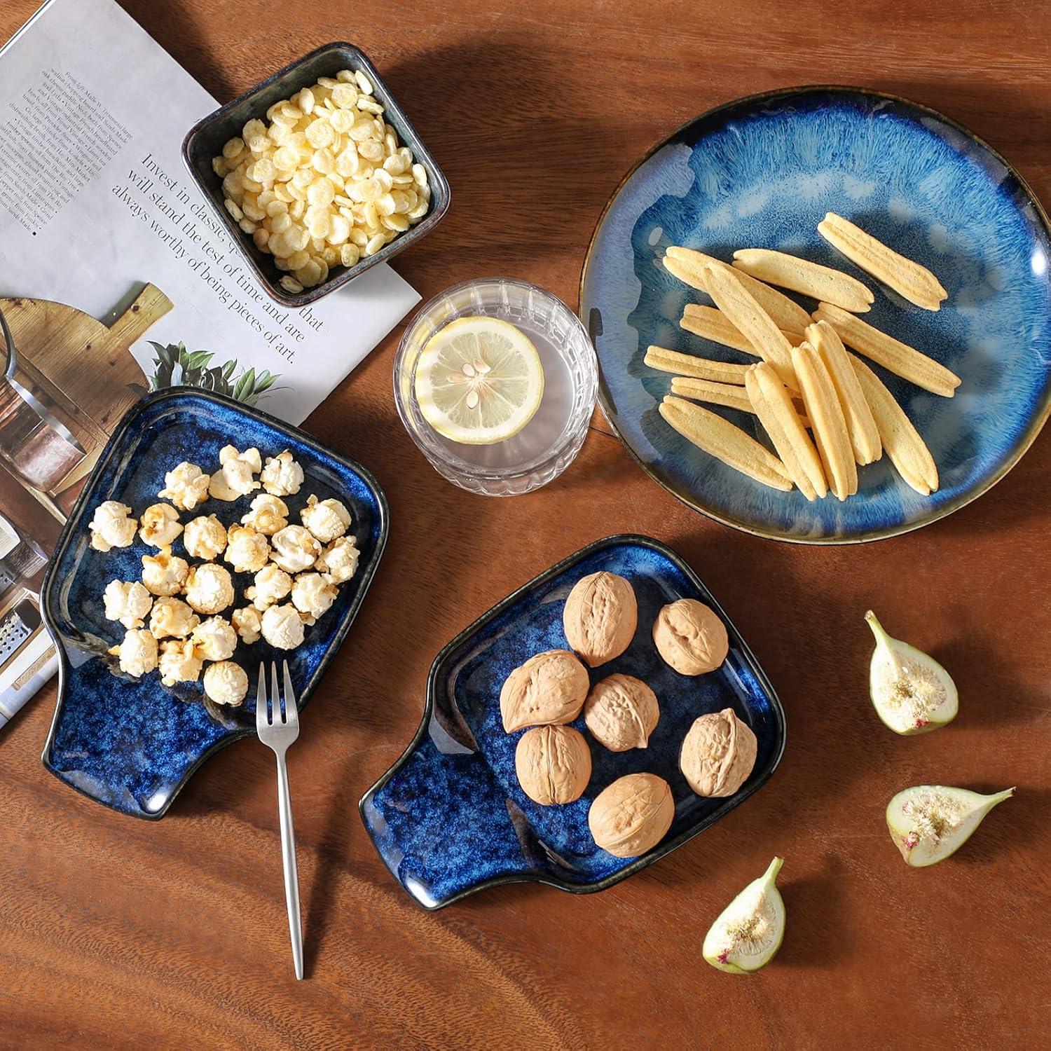 Reposacucharas de cerámica vancasso azul 17.8 cm 2 piezas