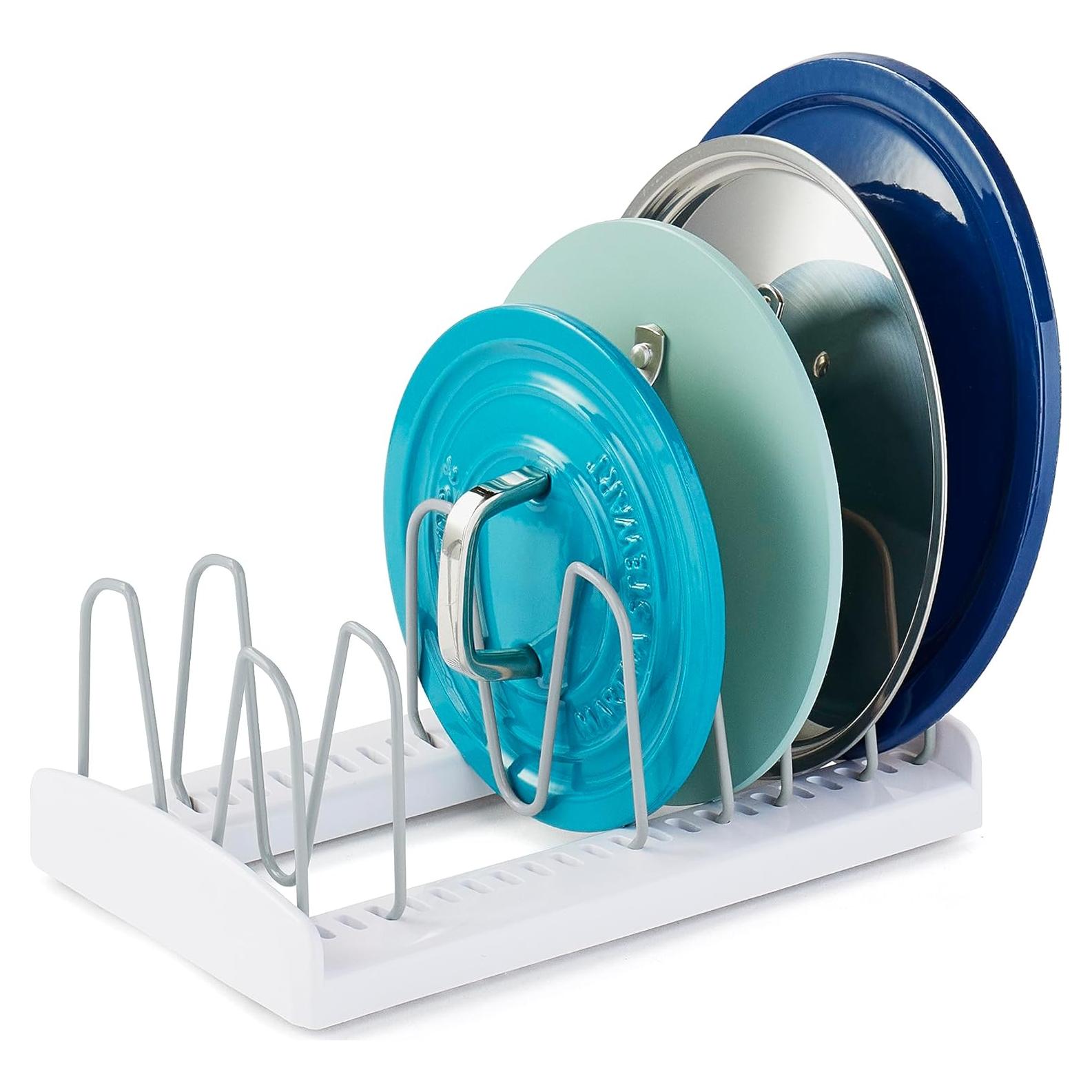 Soporte para Tapas de Olla YouCopia Estándar Blanco Ajustable