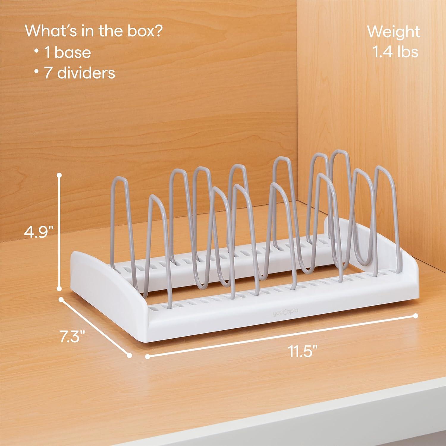 Soporte para Tapas de Olla YouCopia Estándar Blanco Ajustable