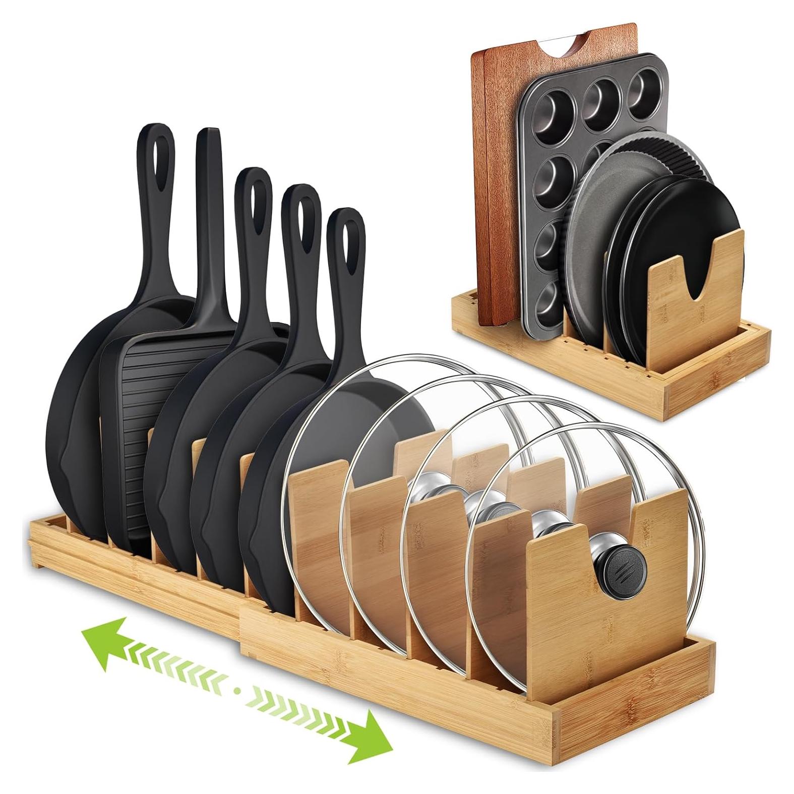 Organizador de Ollas y Sartenes ITDYB de Bambú Expandible