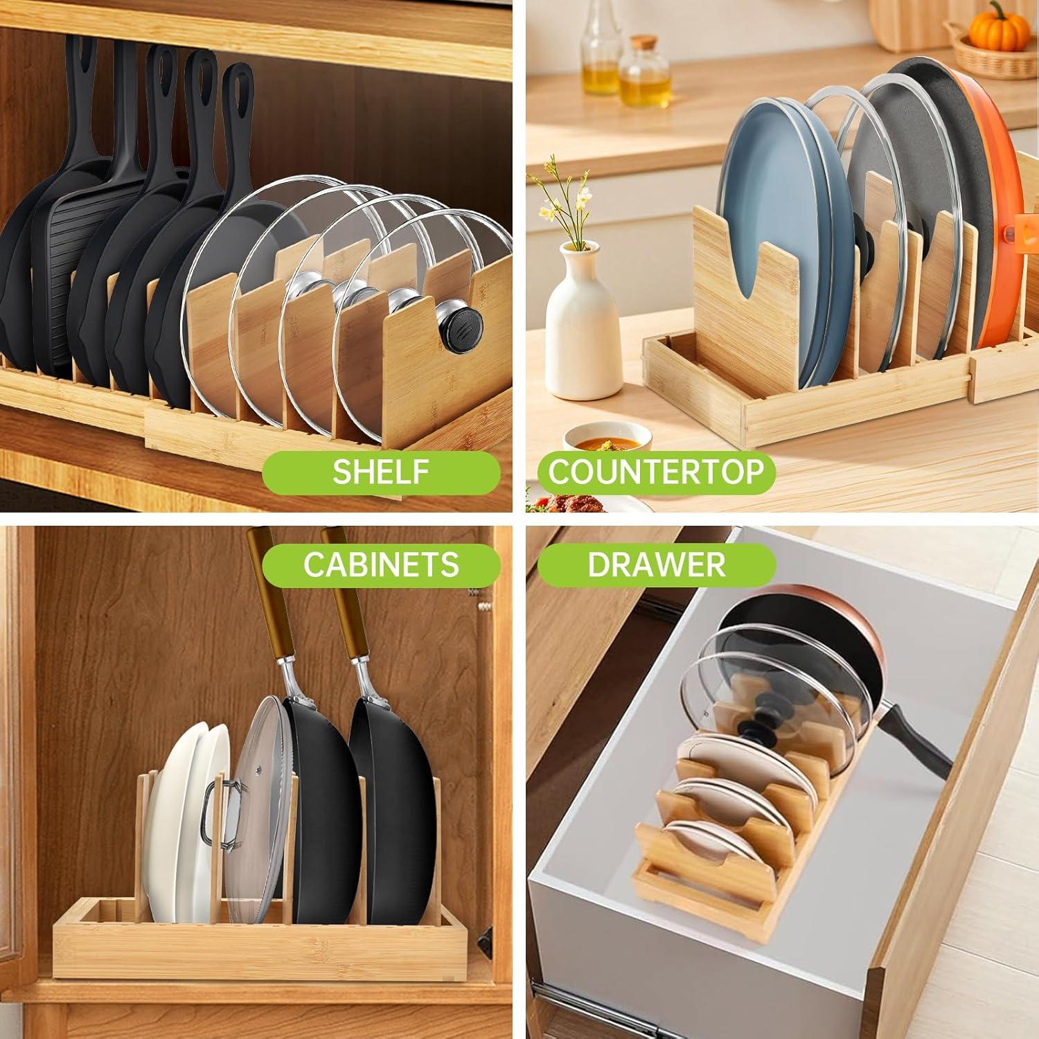 Organizador de Ollas y Sartenes ITDYB de Bambú Expandible