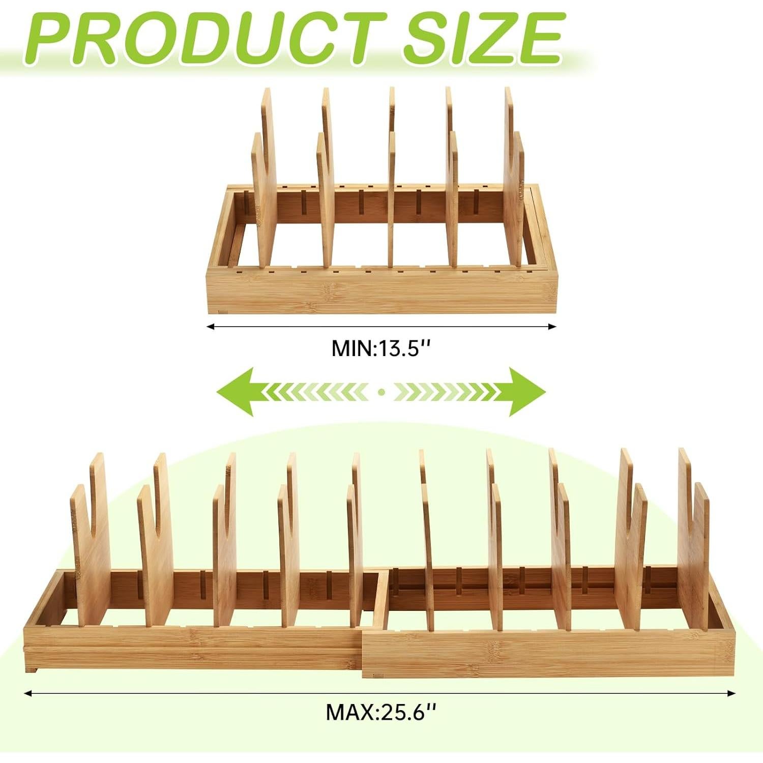 Organizador de Ollas y Sartenes ITDYB de Bambú Expandible