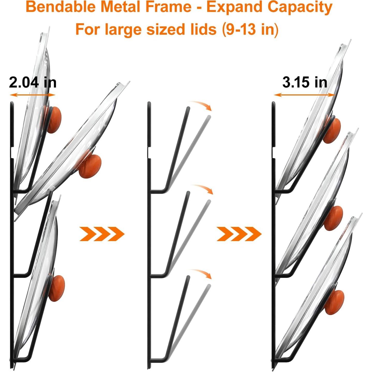 Organizador de Tapas de Olla Durmmur 2 Paquetes 6 Niveles Negro