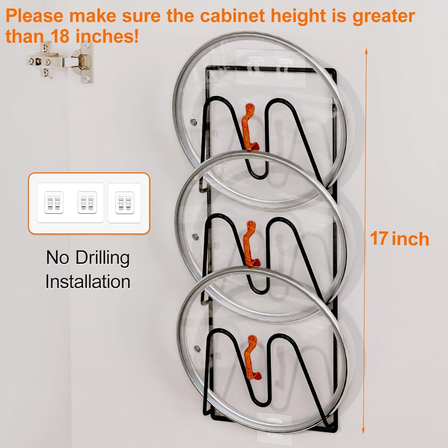 Organizador de Tapas de Olla Durmmur 2 Paquetes 6 Niveles Negro