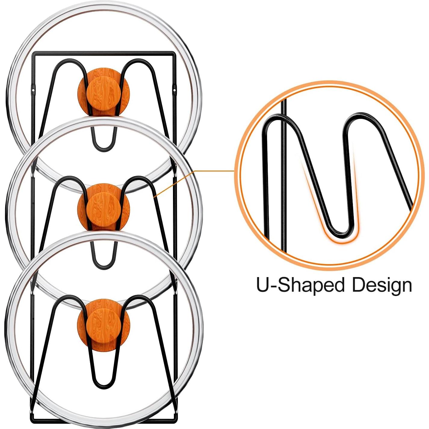 Organizador de Tapas de Olla Durmmur 2 Paquetes 6 Niveles Negro
