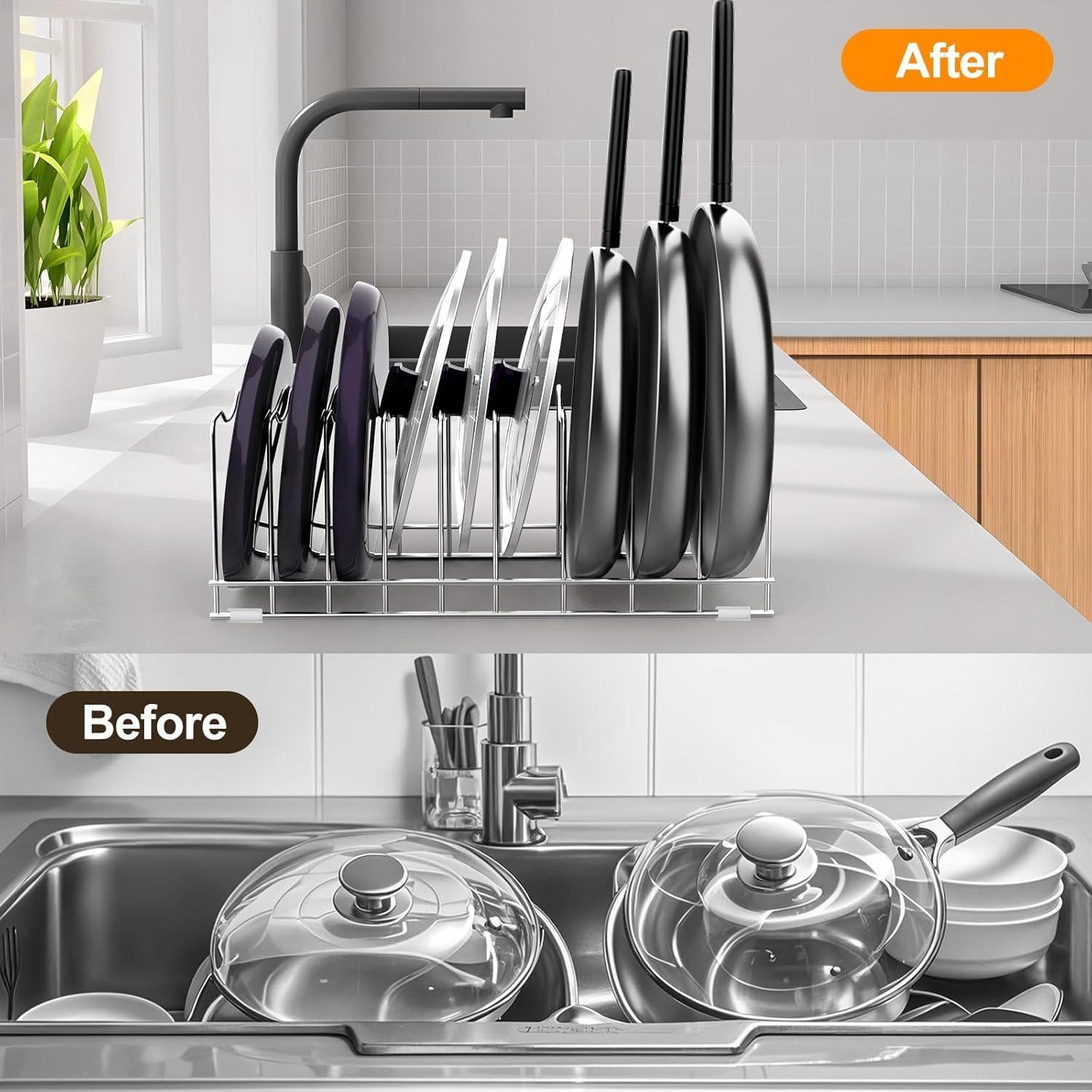 Organizador de Tapas FLSEPAMB 10 Niveles Acero Inoxidable