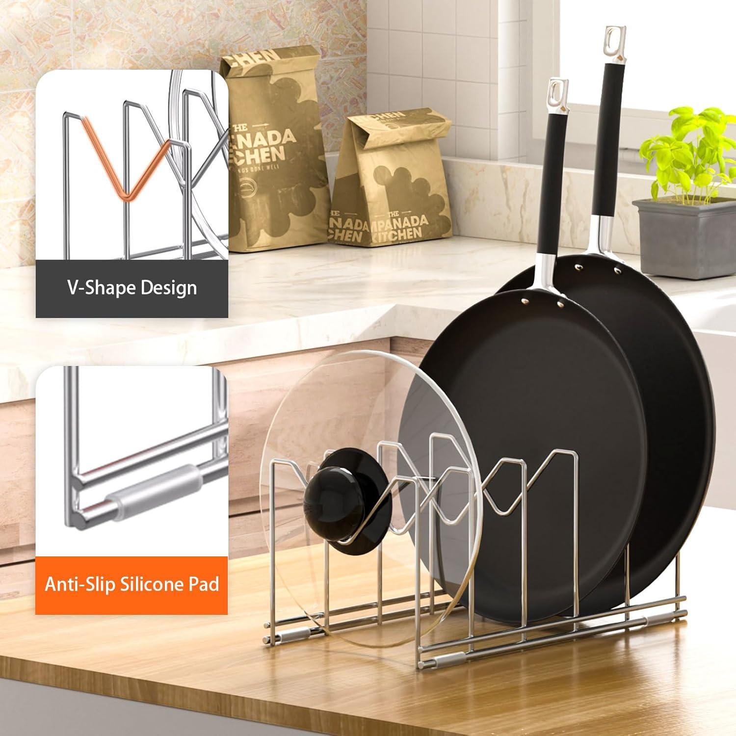 Organizador de Tapa de Olla HzTinT Acero Inoxidable 3 Paquetes