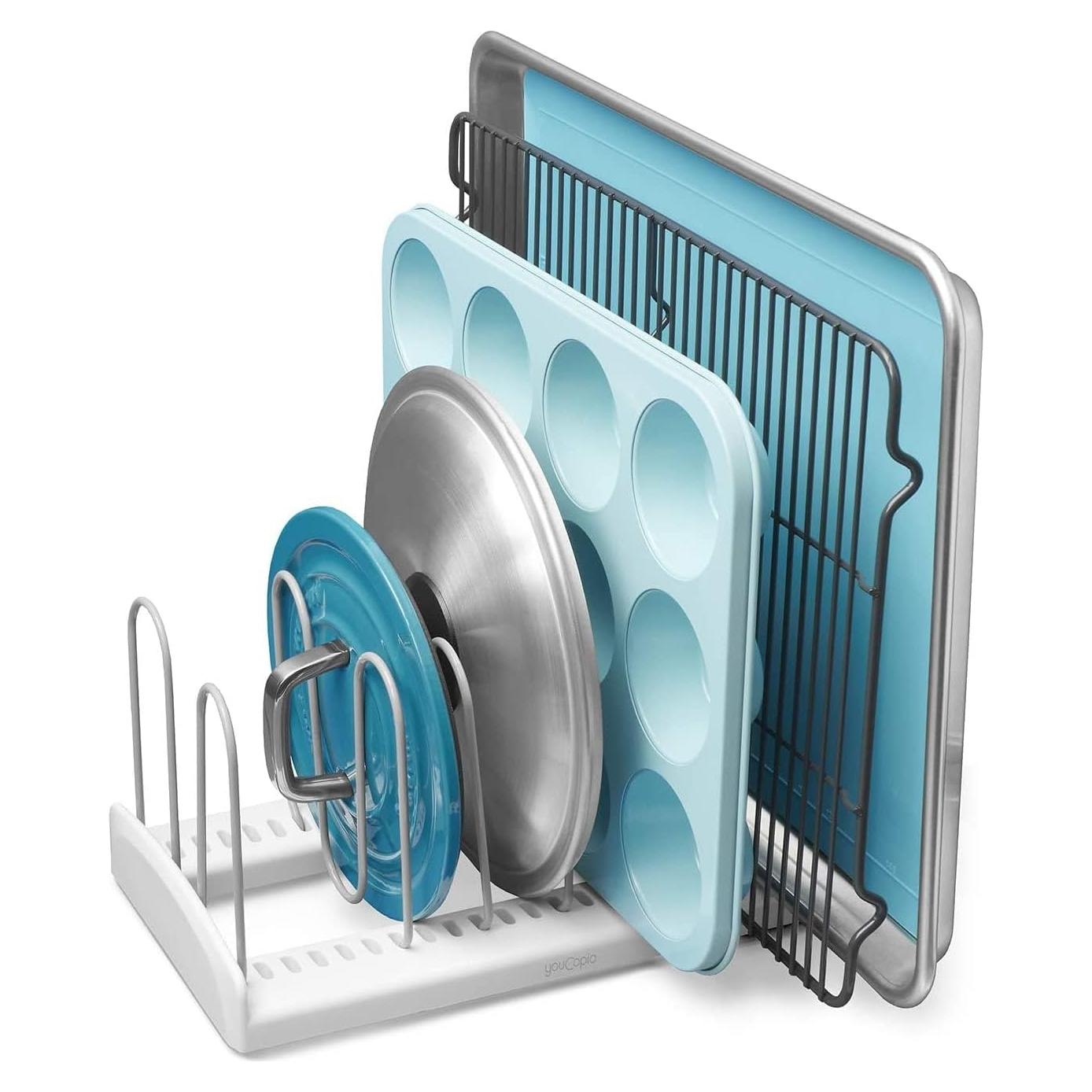 Estante Ajustable YouCopia para Sartenes y Tapas Blanco