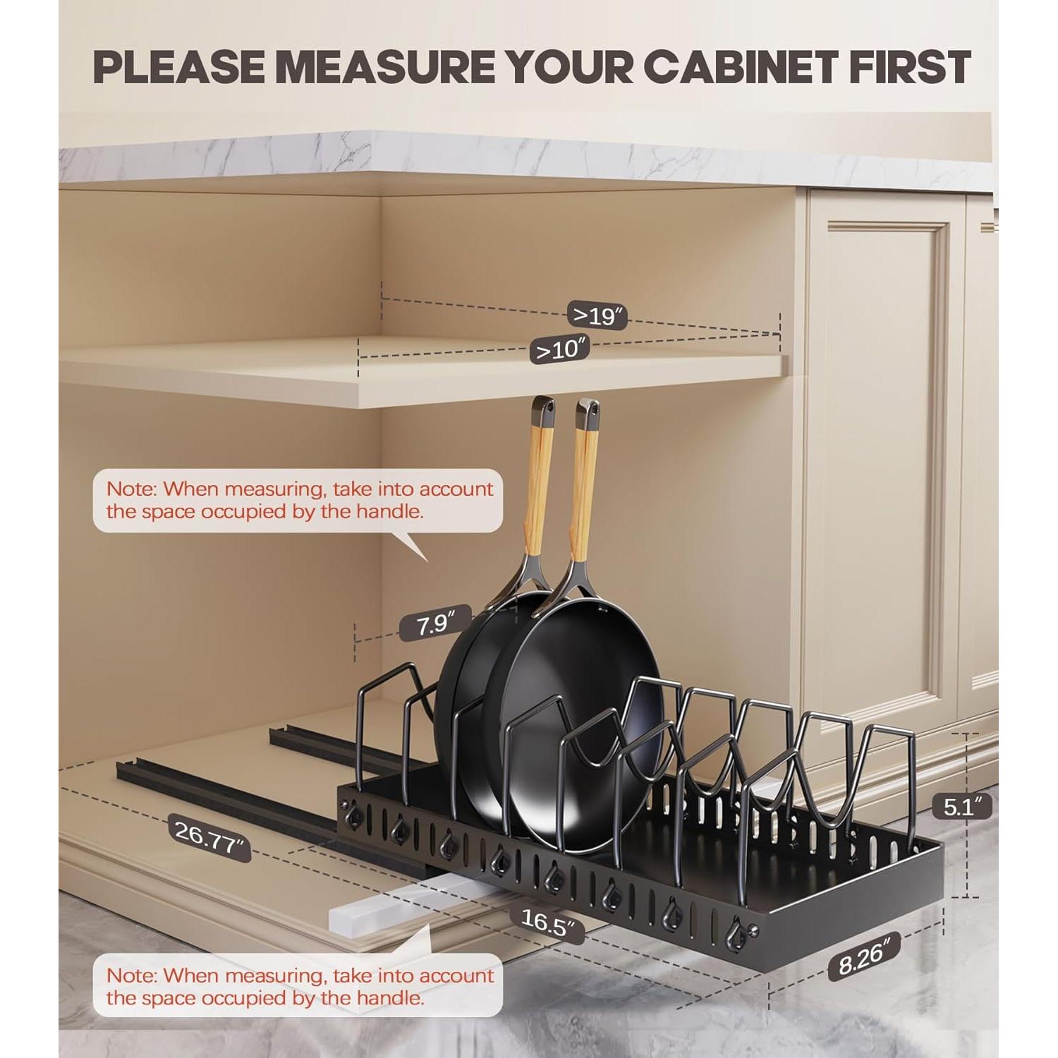 Organizador de Ollas y Sartenes Lozovin 2 Paquetes 8 Divisores Negro